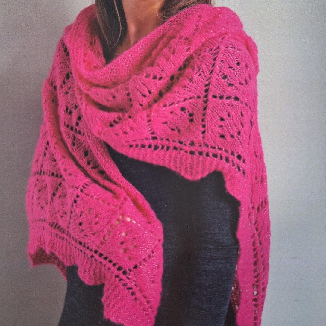 Suri Silk Stunning Lace Wrap / Shawl Pattern 2101 by Alpaca Yarns NZ