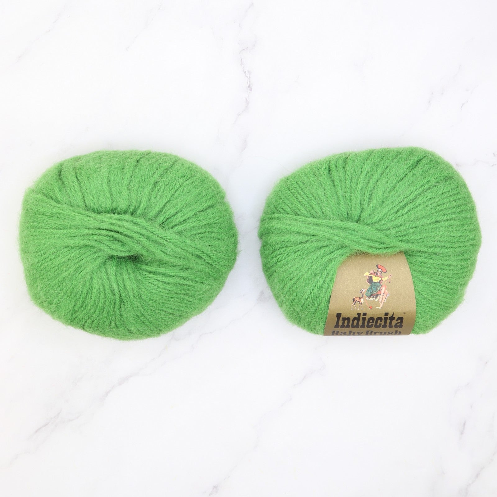 Alpaca Yarns Baby Brushed Alpaca 14ply in colourway Bright Green 8177 – 14ply+ weight alpaca, acrylic yarn