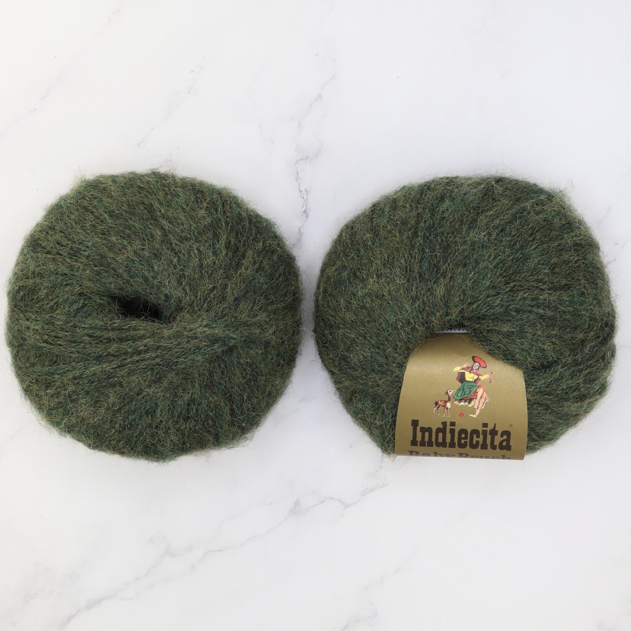 Baby Brushed Alpaca Throw kit, colourway Deep Green Melange 2222