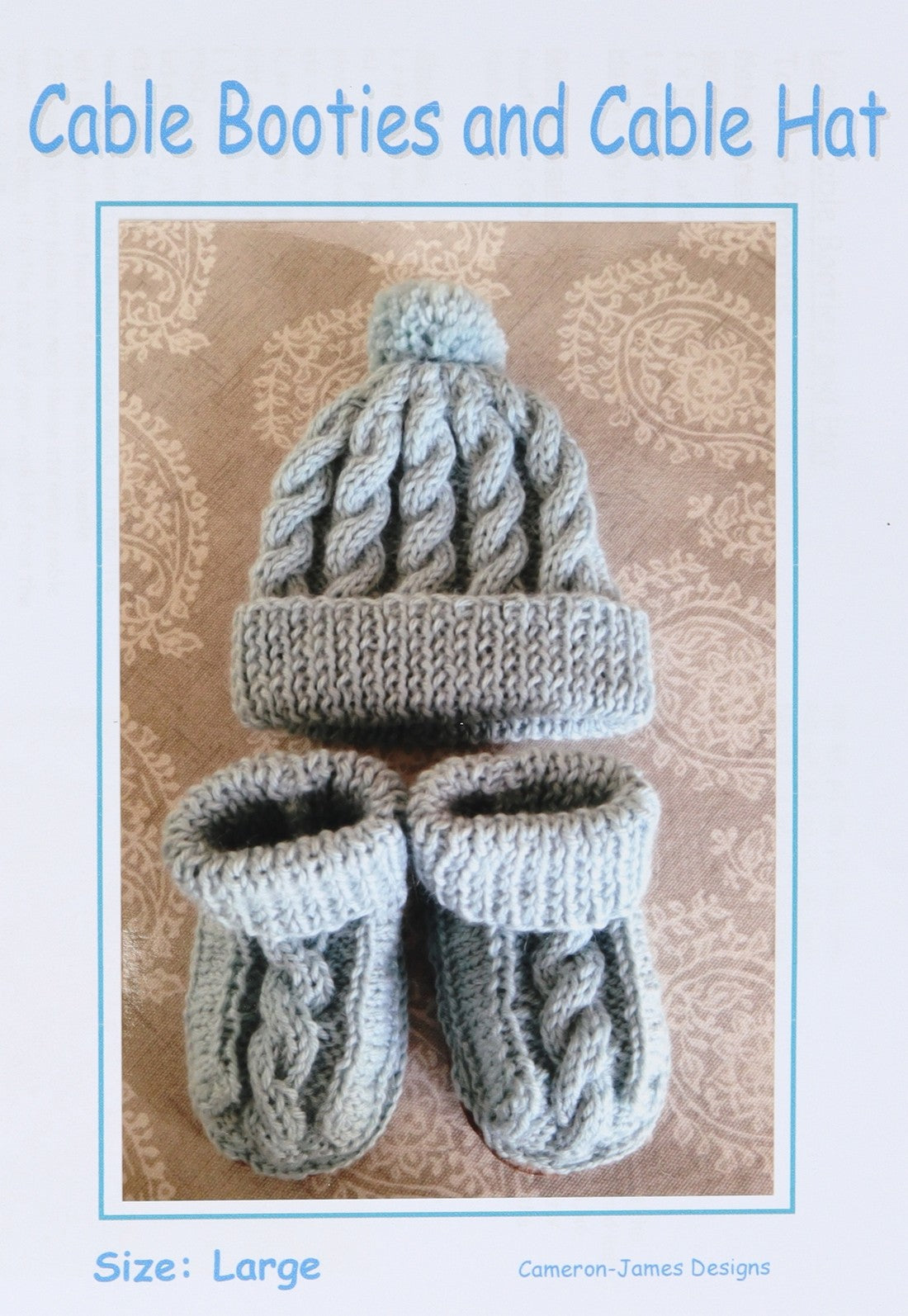 Cable Booties and Hat knitting kit – view 2