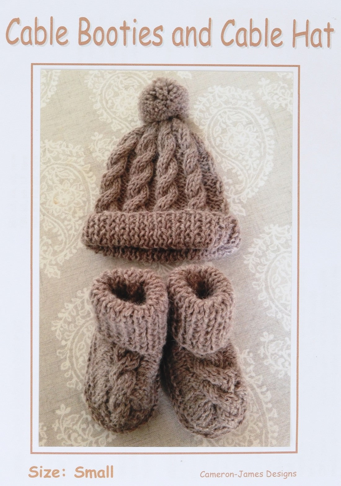 Pattern & Sheepskin Soles for Cable Beanie & Booties by Alpaca Yarns NZ – view 3