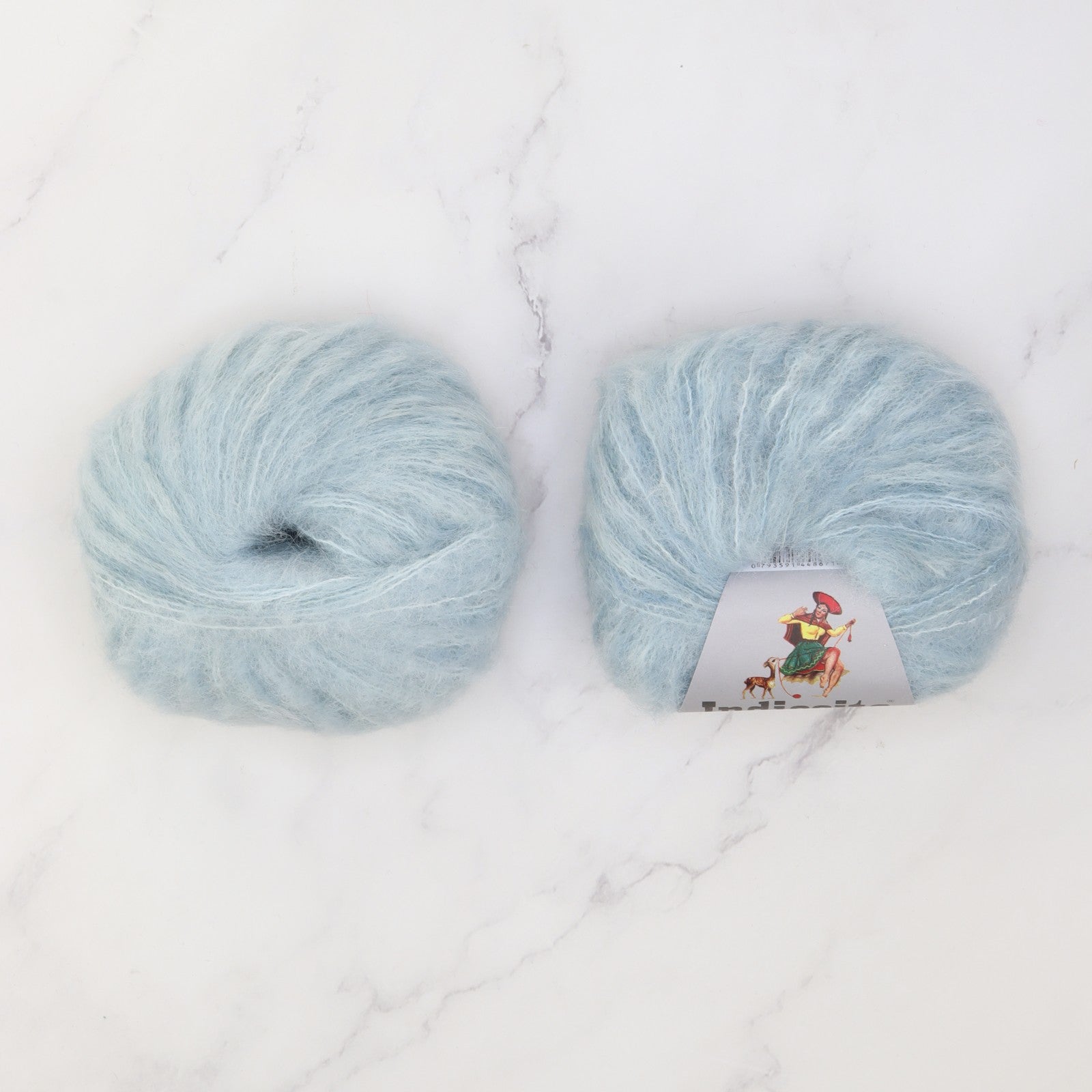 Boxy Sweater 2130 kit in Indiecita Baby Suri Silk Brushed, colourway Blue Grey