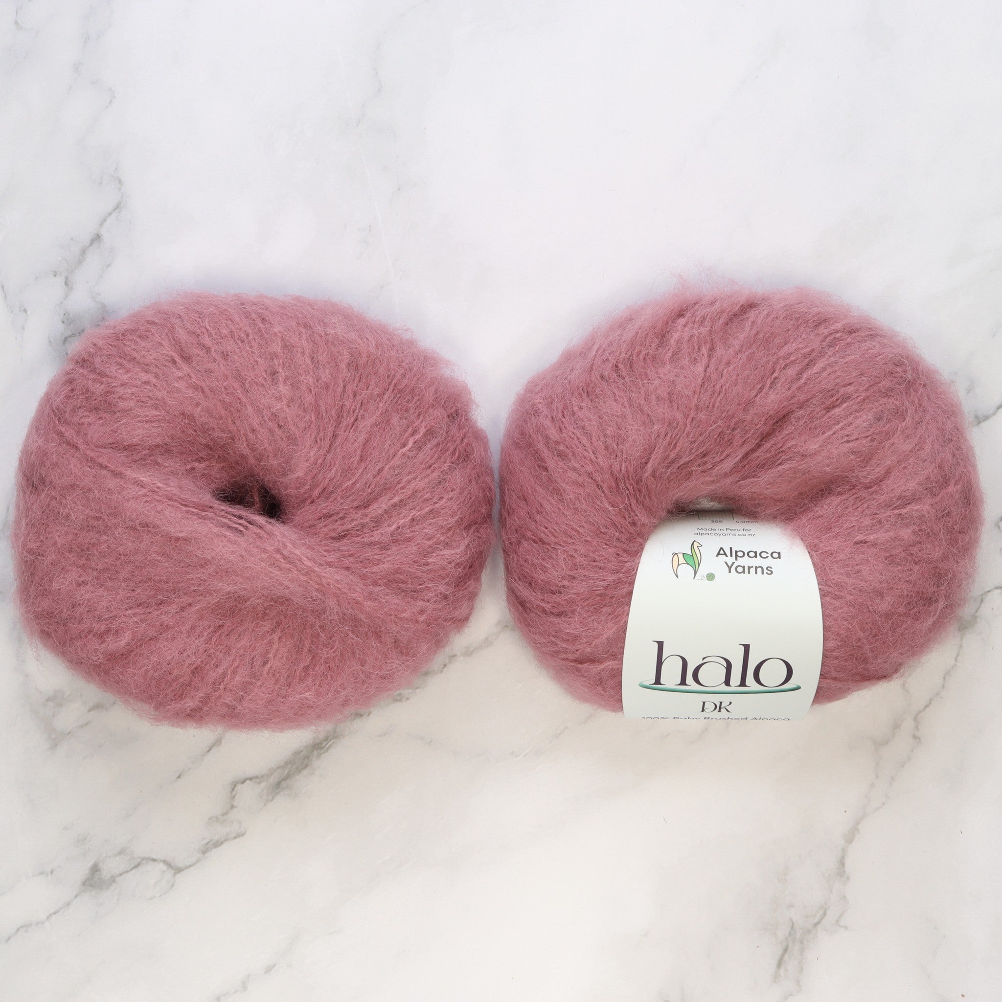 Alpaca Yarns Halo in colourway Rose – 8ply weight alpaca yarn
