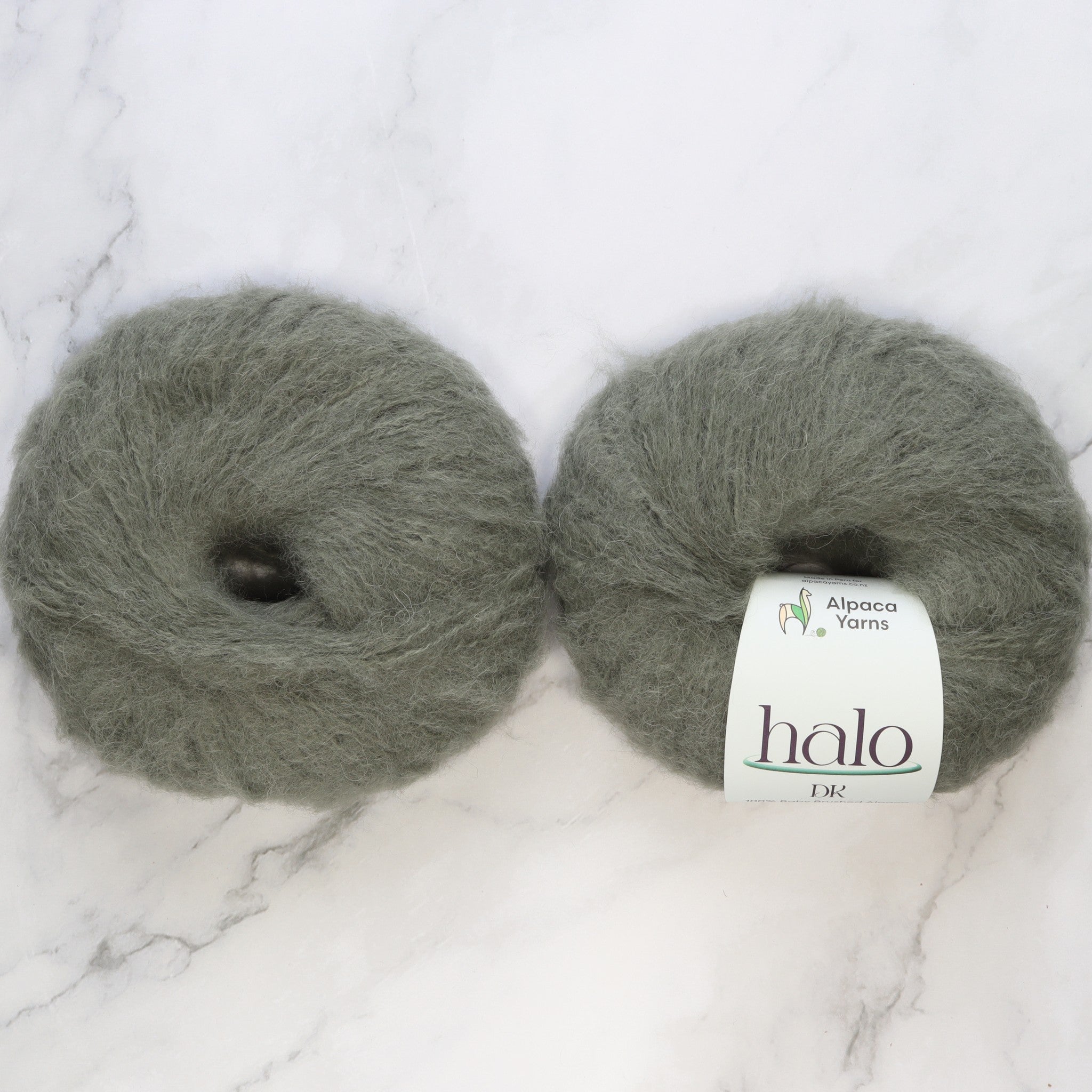 Alpaca Yarns Halo in colourway Sage – 8ply weight alpaca yarn