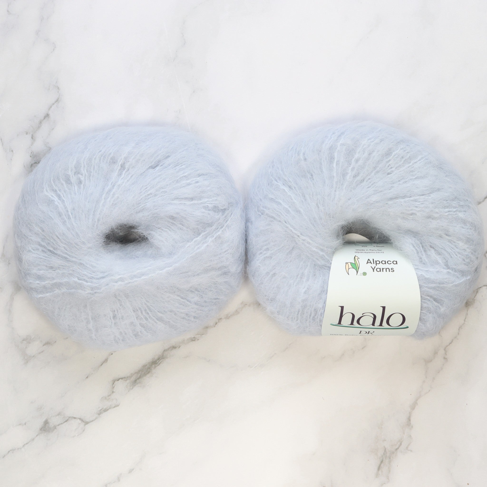 Alpaca Yarns Halo in colourway Sky Blue – 8ply weight alpaca yarn
