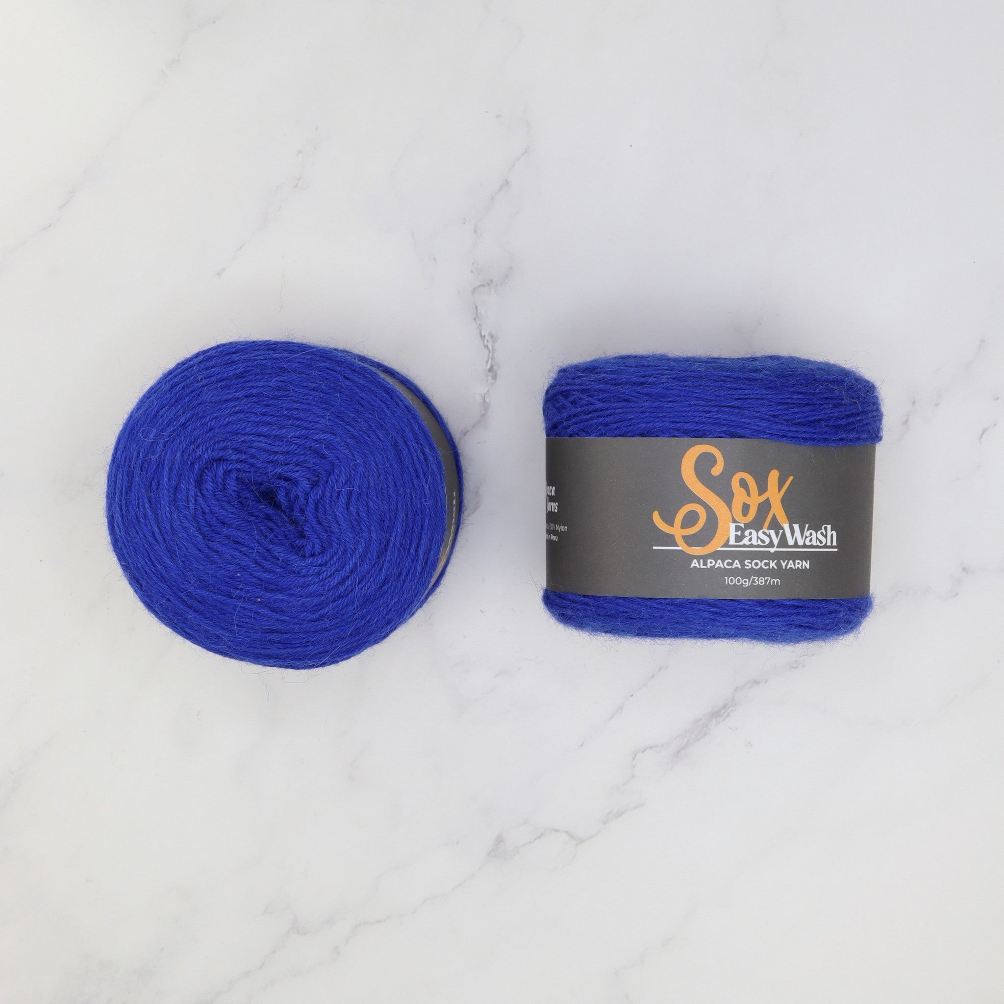 Alpaca Yarns Sox Easy Wash in colourway Cobalt – 4ply weight alpaca, nylon yarn