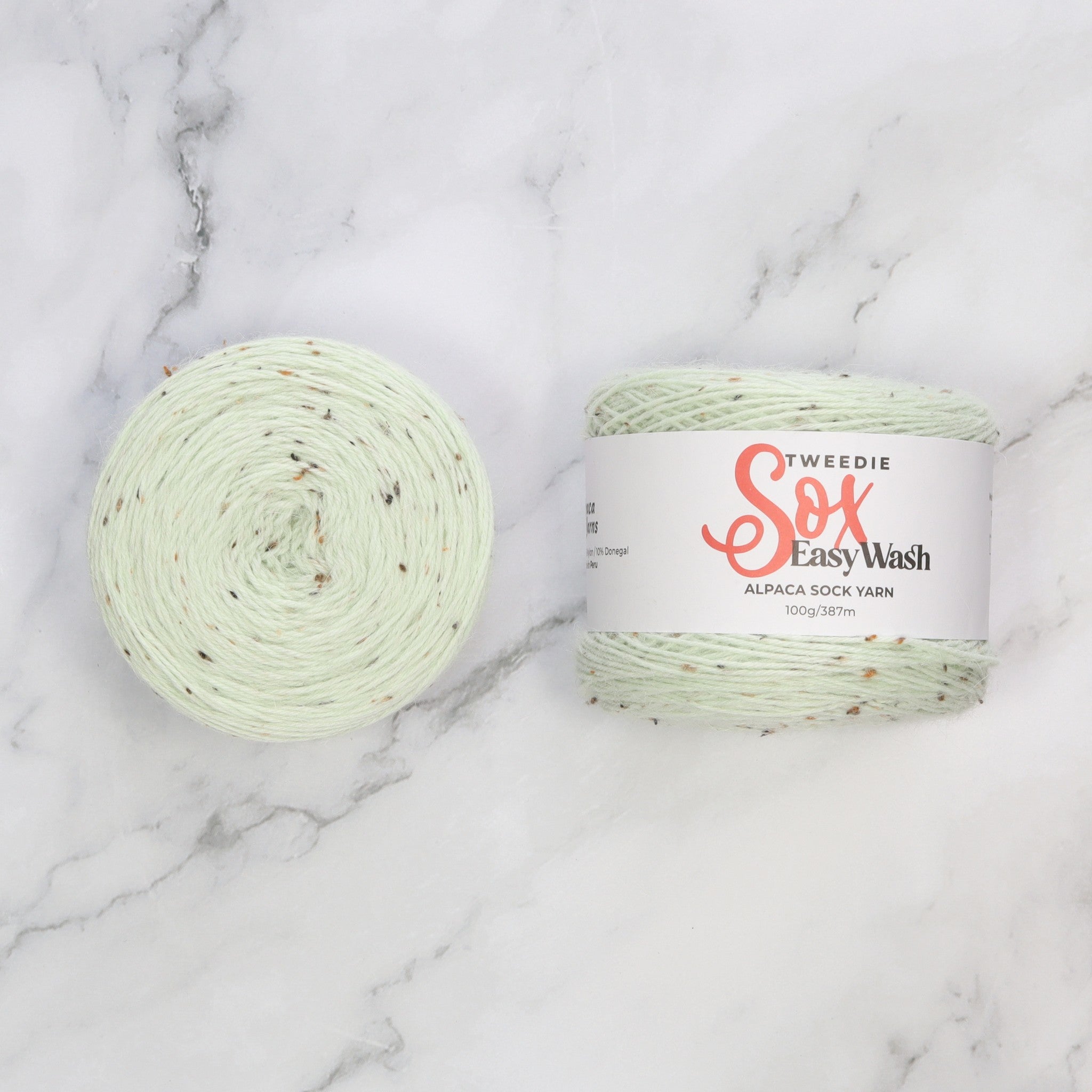 Alpaca Yarns Tweedie Sox Easy Wash in colourway Pastel Sage 14481 – 4ply weight alpaca, nylon, wool yarn