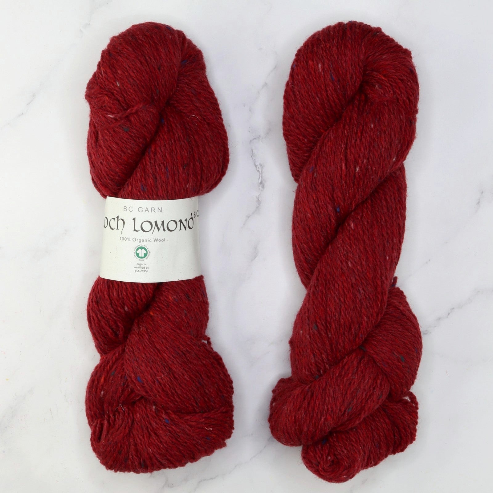 BC Garn Loch Lomond GOTS in colourway Fire Red – 8ply weight wool yarn