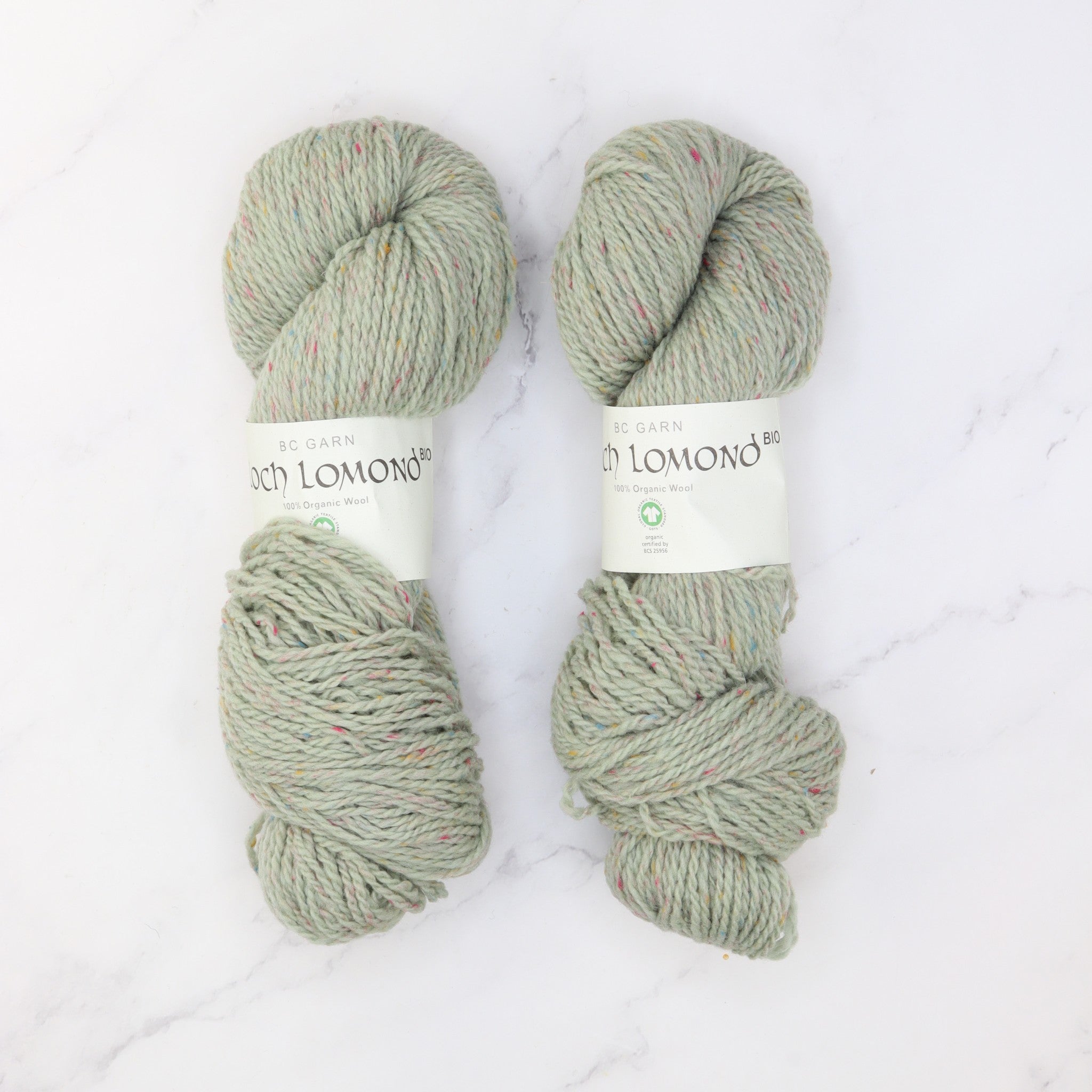 BC Garn Loch Lomond GOTS in colourway Light Green – 8ply weight wool yarn