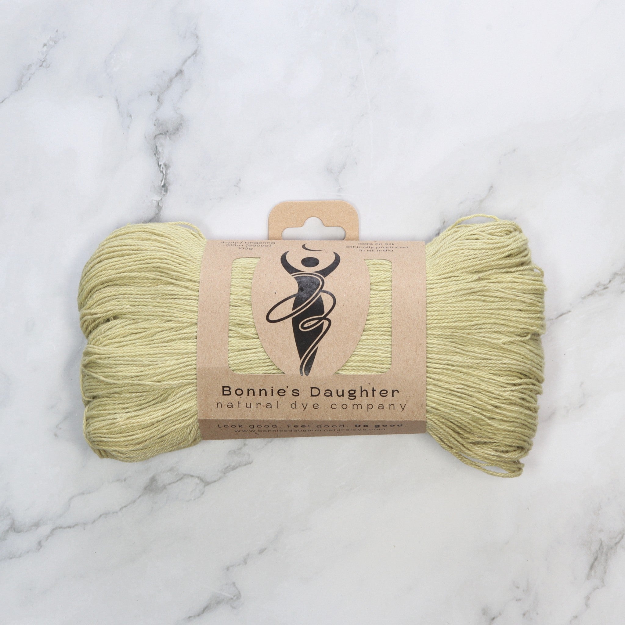 Bonnie's Daughter Eri Silk 4ply in colourway Pistachio – 4ply weight silk yarn