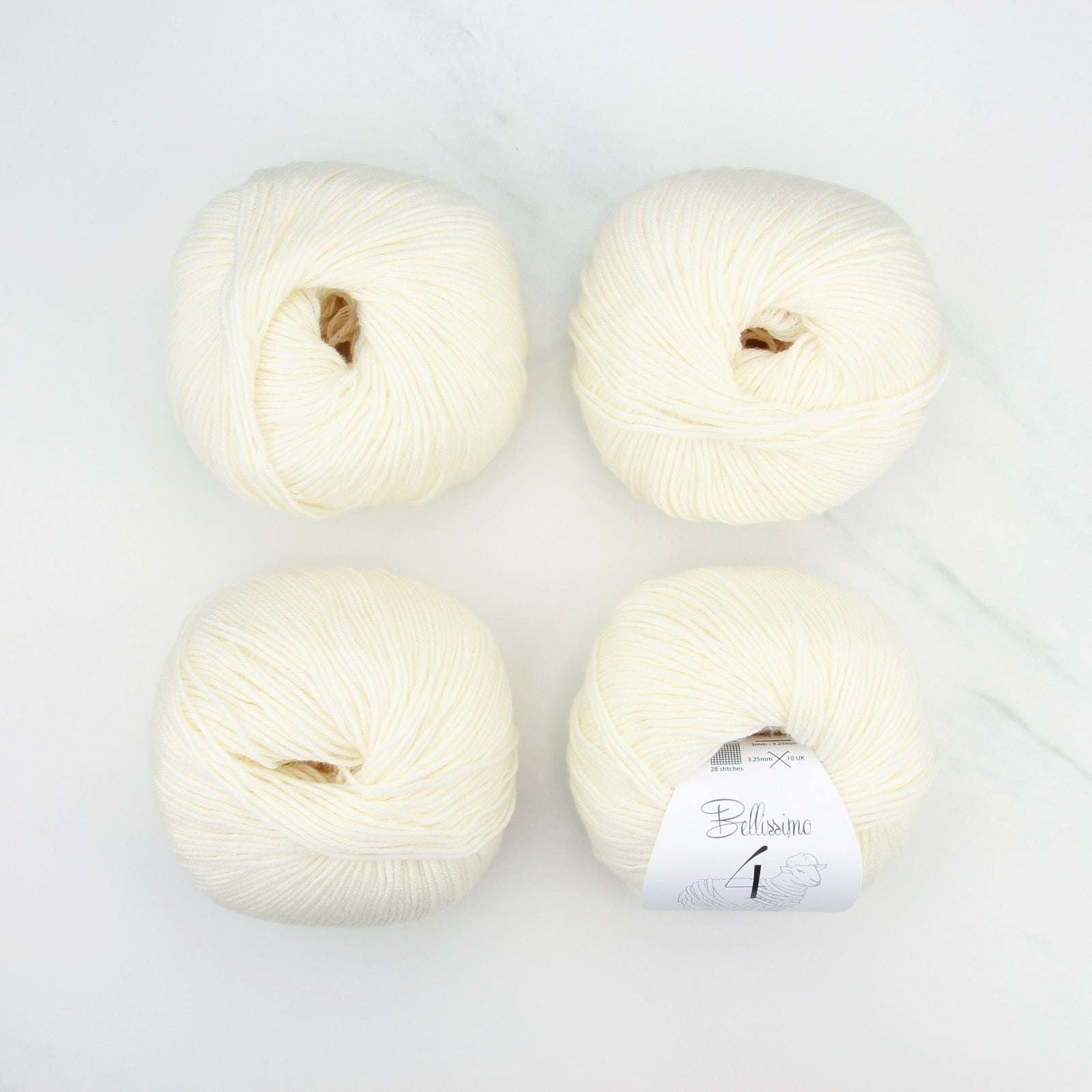 Bellissimo 4 in colourway Cream – 4ply weight merino yarn