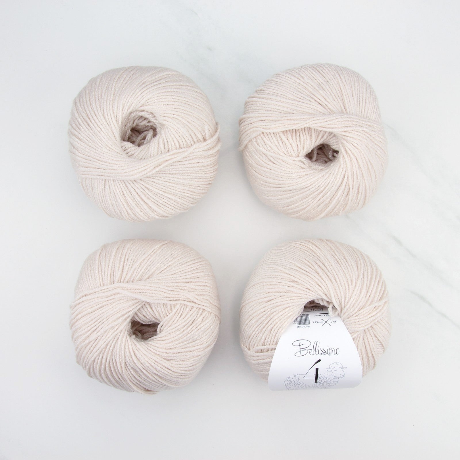 Bellissimo 4 in colourway Beige – 4ply weight merino yarn