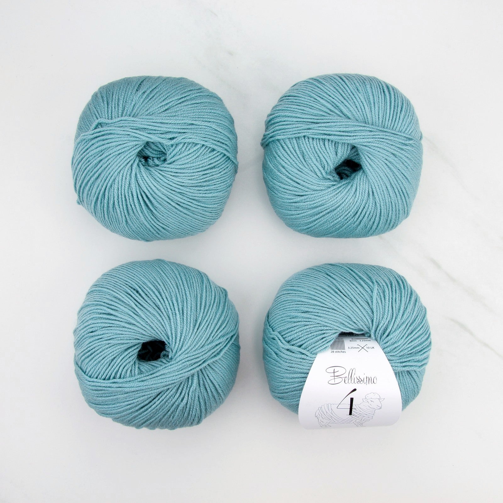 Bellissimo 4 in colourway Heaven – 4ply weight merino yarn