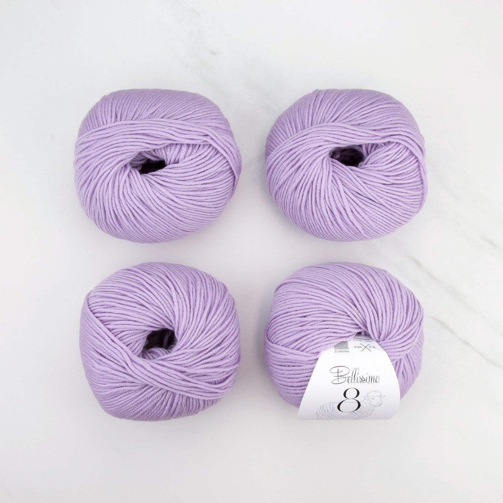 Bellissimo 8 in colourway Lila – 8ply weight merino yarn