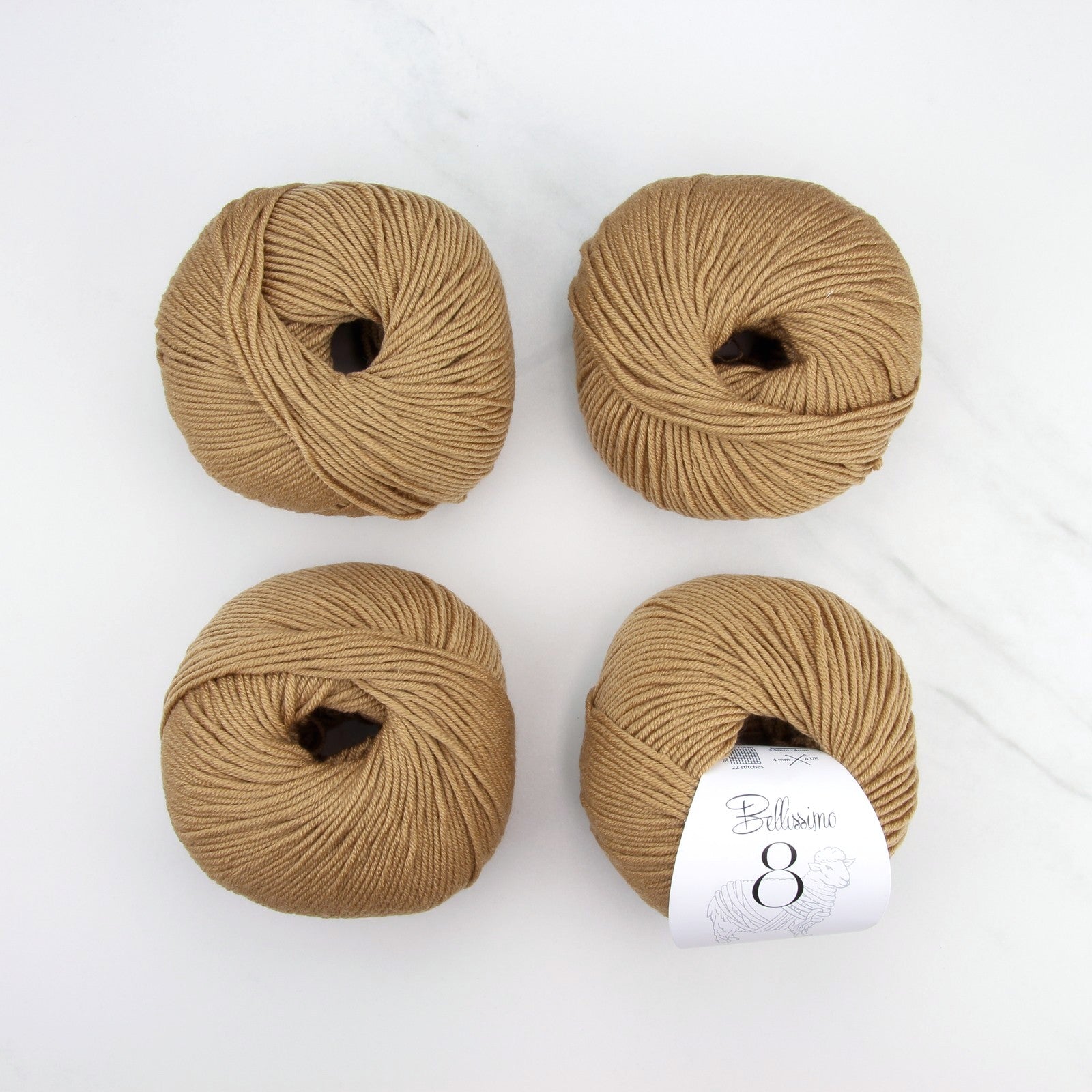 Bellissimo 8 in colourway Suede – 8ply weight merino yarn
