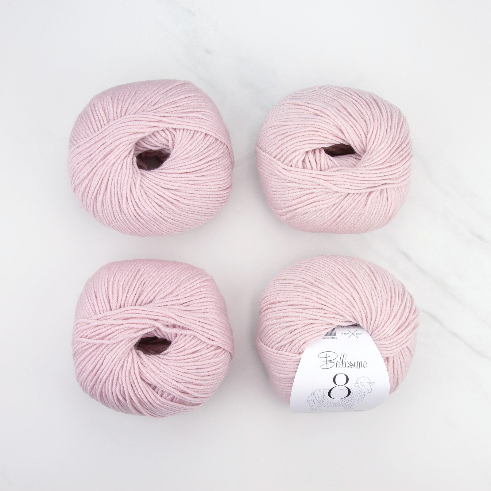 Bellissimo 8 in colourway Peony – 8ply weight merino yarn