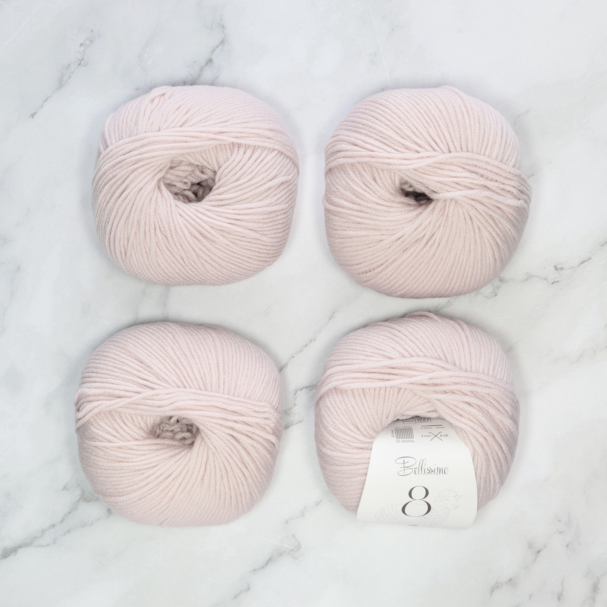 Bellissimo 8 in colourway Stone – 8ply weight merino yarn