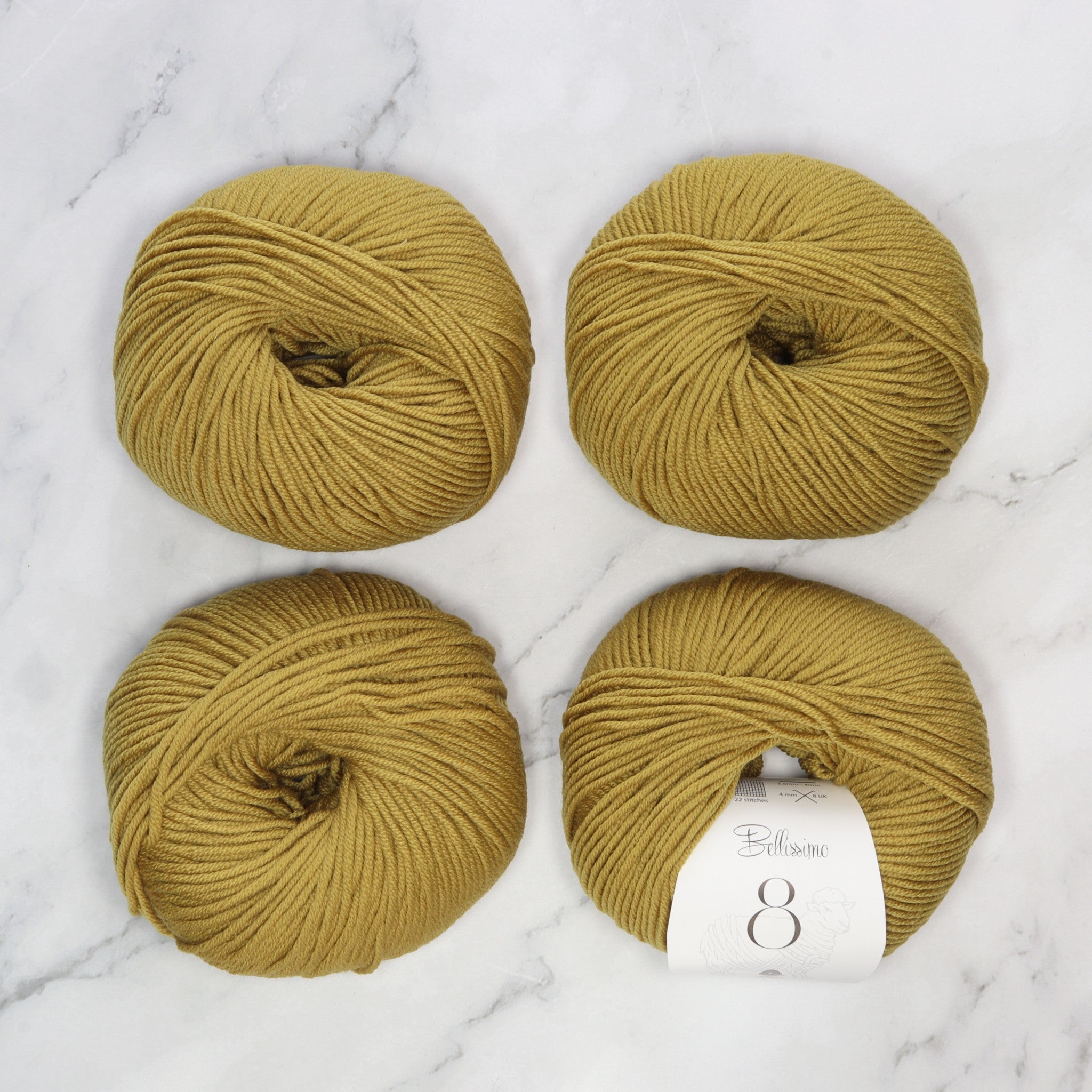 Bellissimo 8 in colourway Dijon – 8ply weight merino yarn