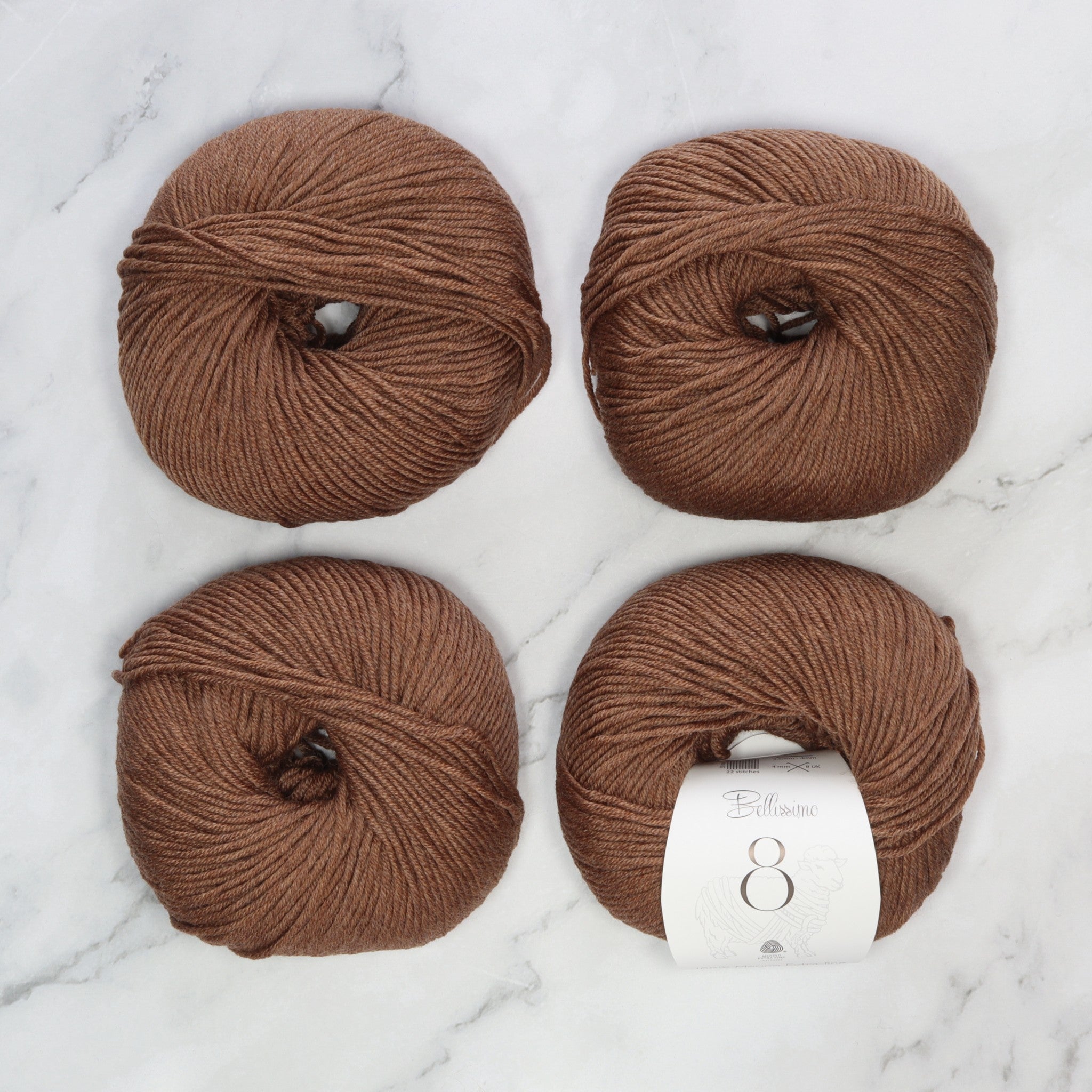 Bellissimo 8 in colourway Copper – 8ply weight merino yarn