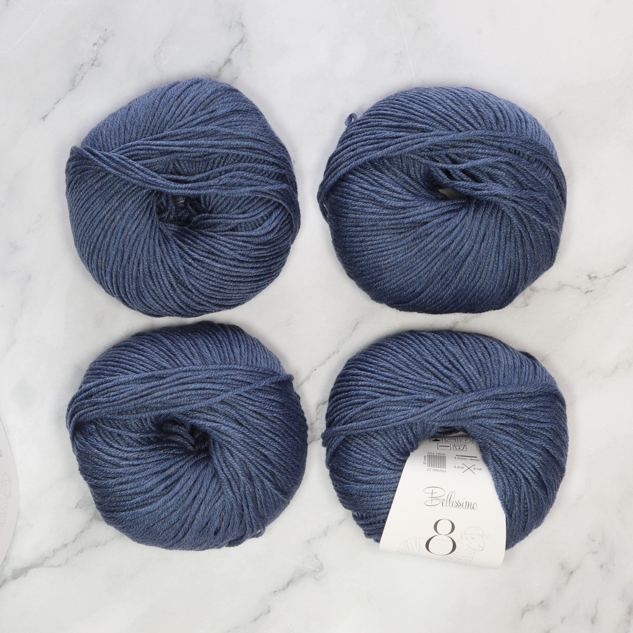 Bellissimo 8 in colourway Jeans – 8ply weight merino yarn