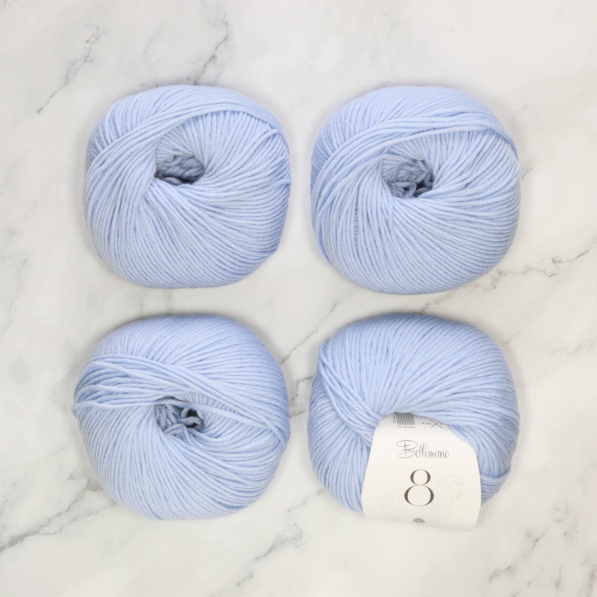 Bellissimo 8 in colourway Aquamarine – 8ply weight merino yarn