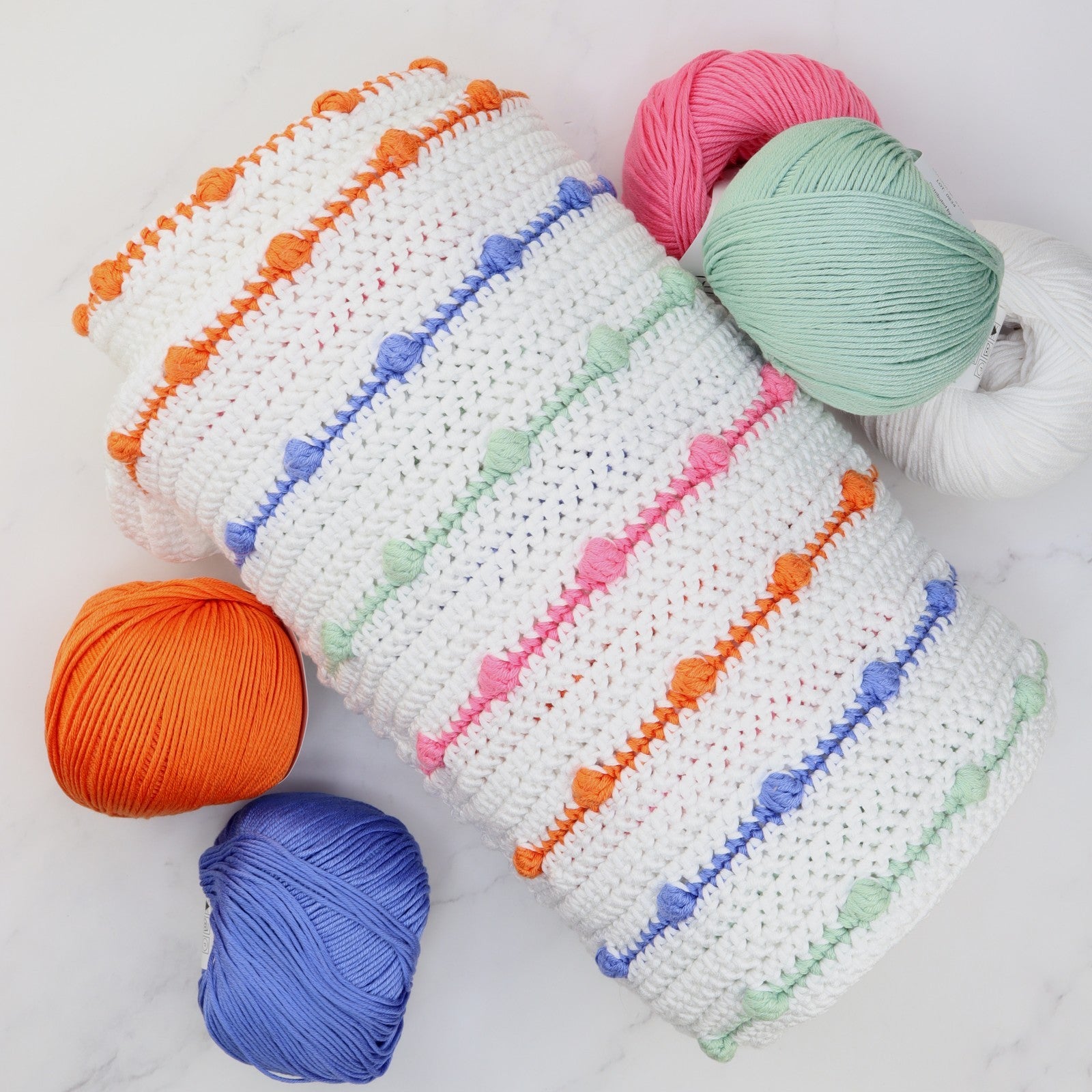 Bobble Lines Baby Blanket crochet kit