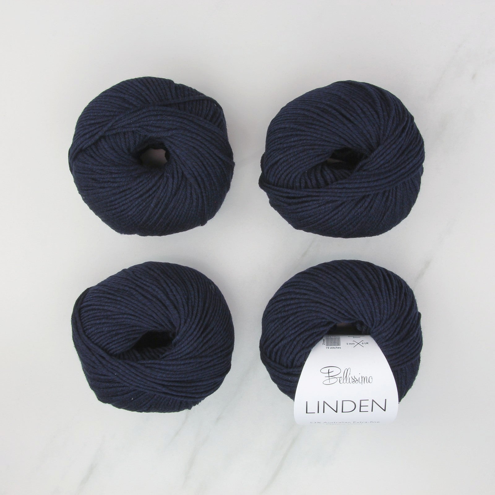 Bellissimo Linden in colourway So Navy – 10ply weight merino, cotton yarn