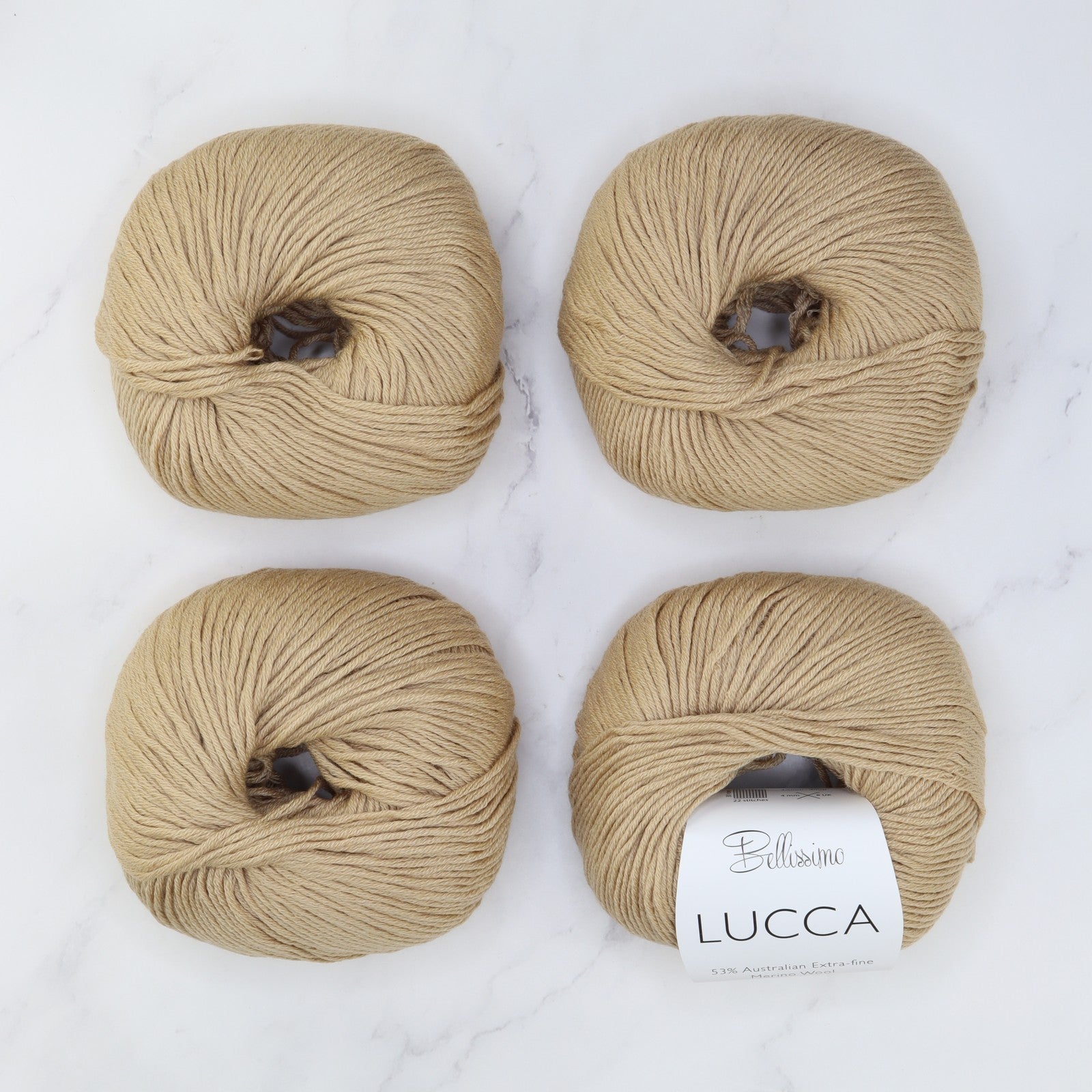 Bellissimo Lucca in colourway Banana – 8ply weight merino, cotton yarn