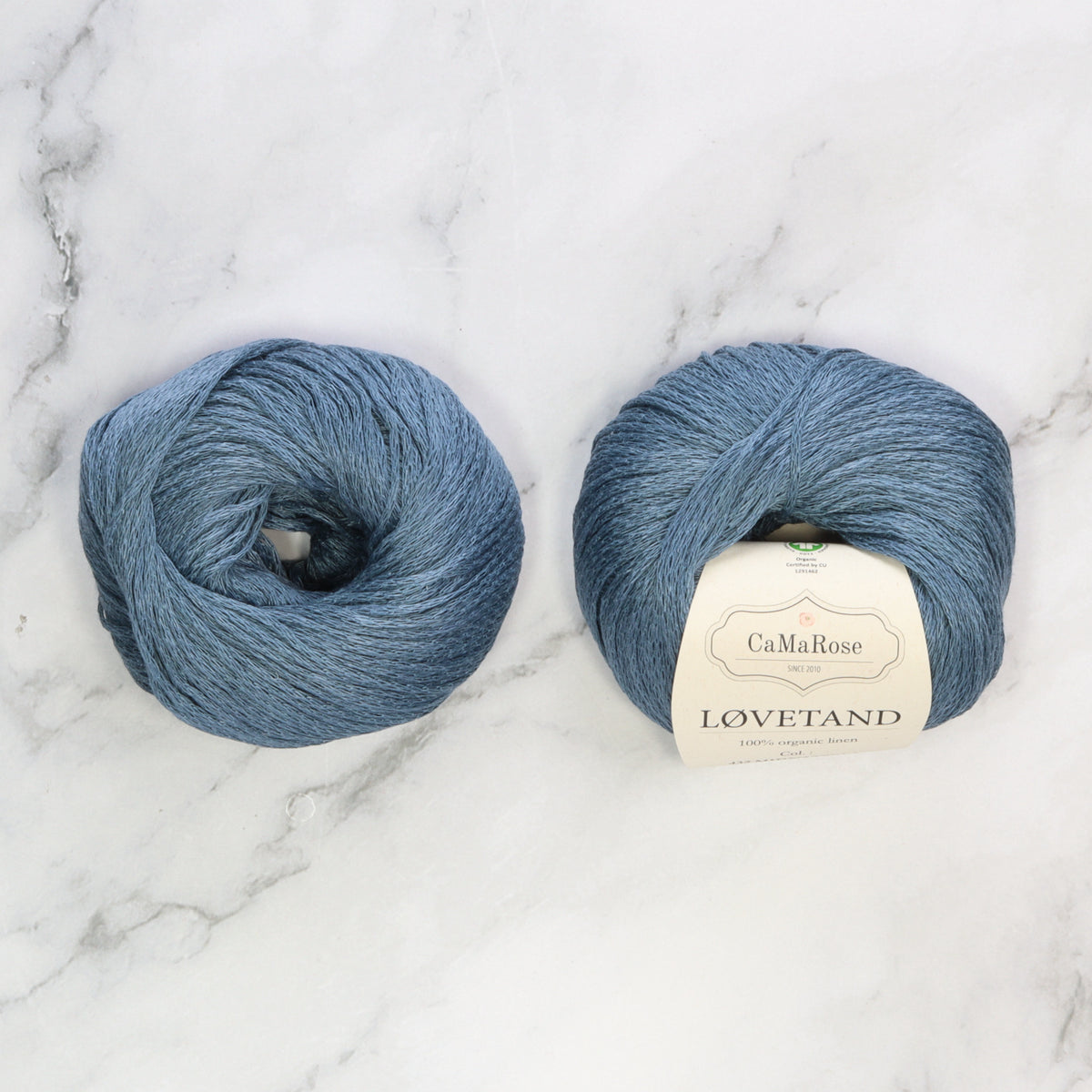 CaMaRose Lovetand in colourway Midnight Blue – 8ply (DK) weight linen yarn
