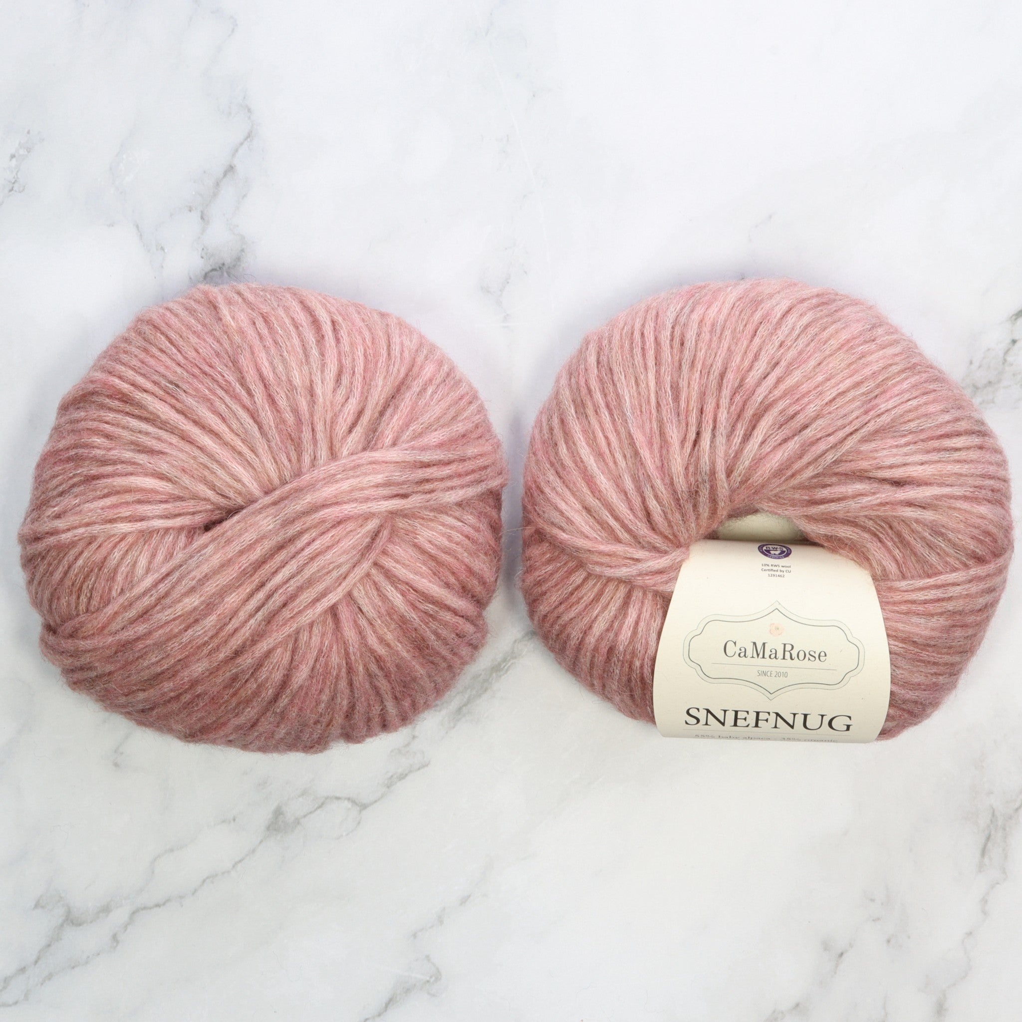 CaMaRose Snefnug in colourway Dark Pink – 10ply weight alpaca, cotton, merino yarn
