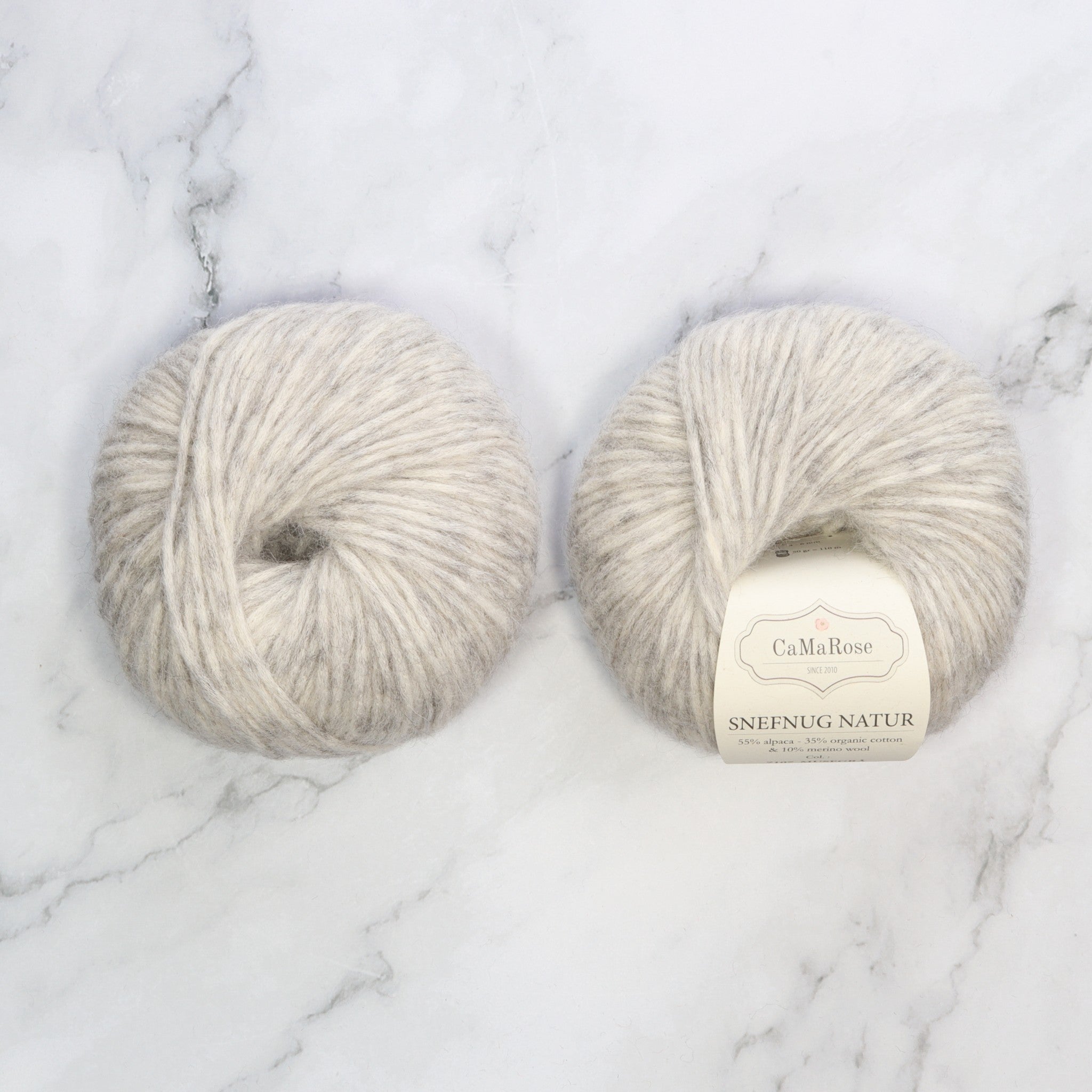 CaMaRose Snefnug in colourway Mouse Grey – 10ply weight alpaca, cotton, merino yarn