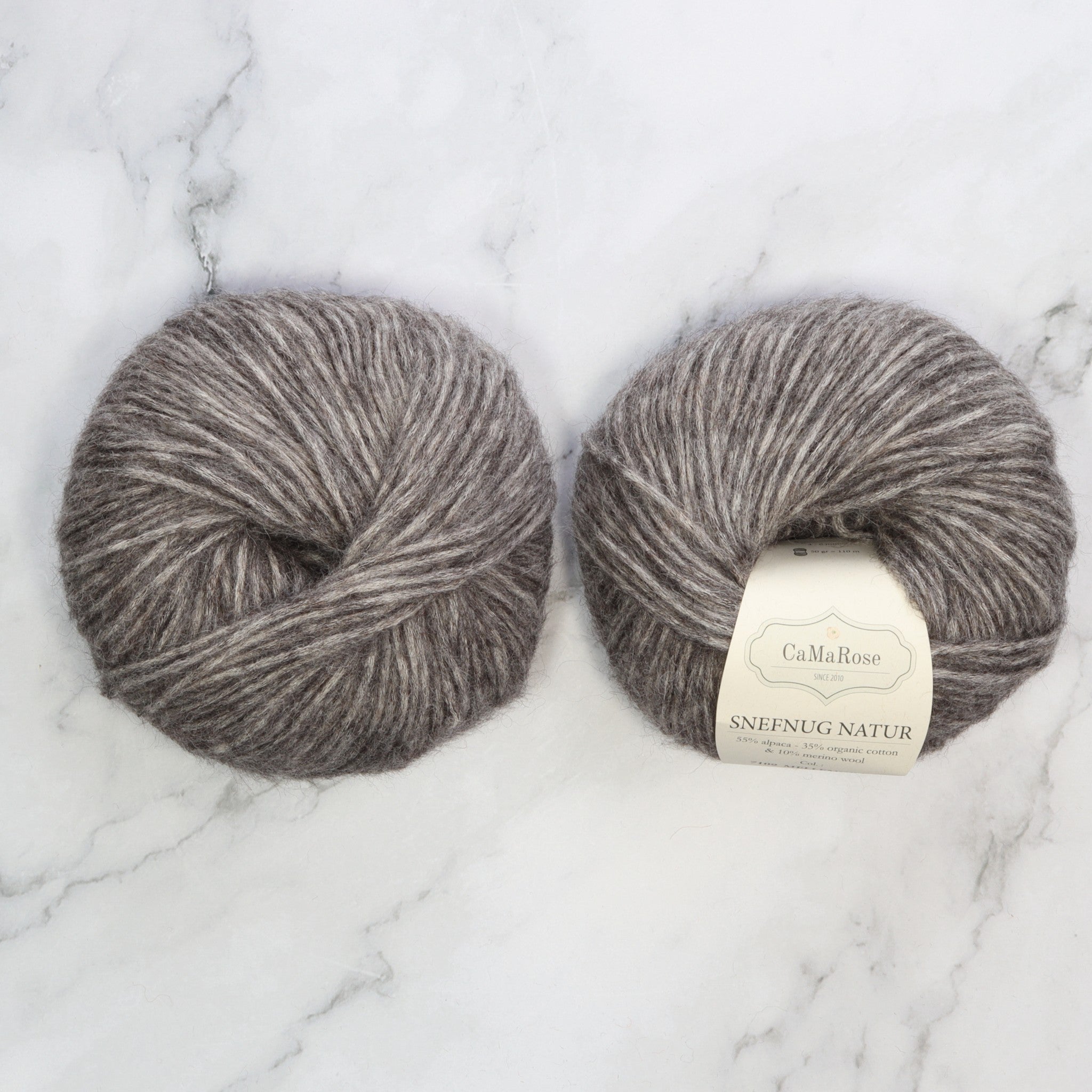CaMaRose Snefnug in colourway Medium Grey – 10ply weight alpaca, cotton, merino yarn