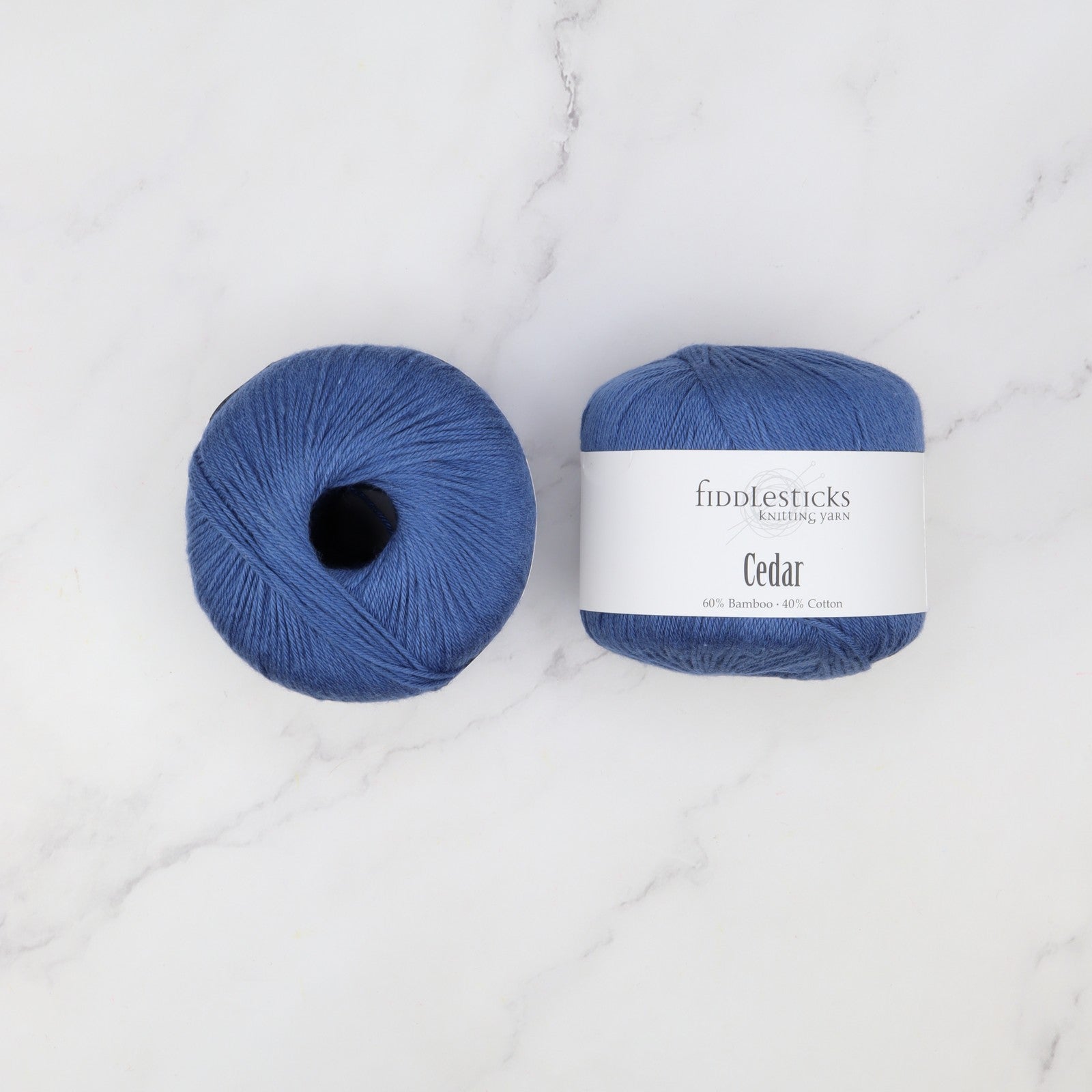 Fiddlesticks Cedar in colourway 124-27 French Blue – 8ply weight bamboo, cotton yarn