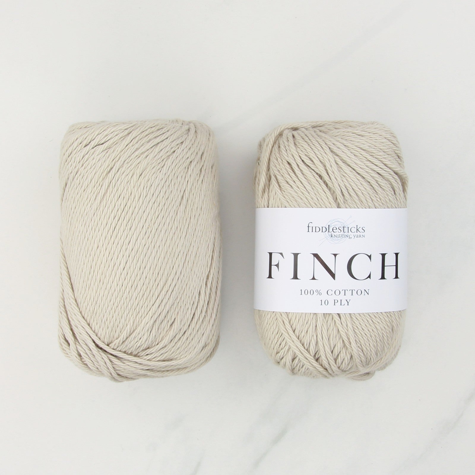 Fiddlesticks Finch in colourway Jute – 10ply weight cotton yarn