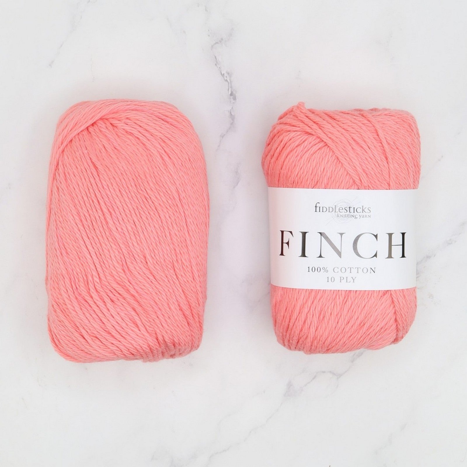 Fiddlesticks Finch in colourway Coral – 10ply weight cotton yarn