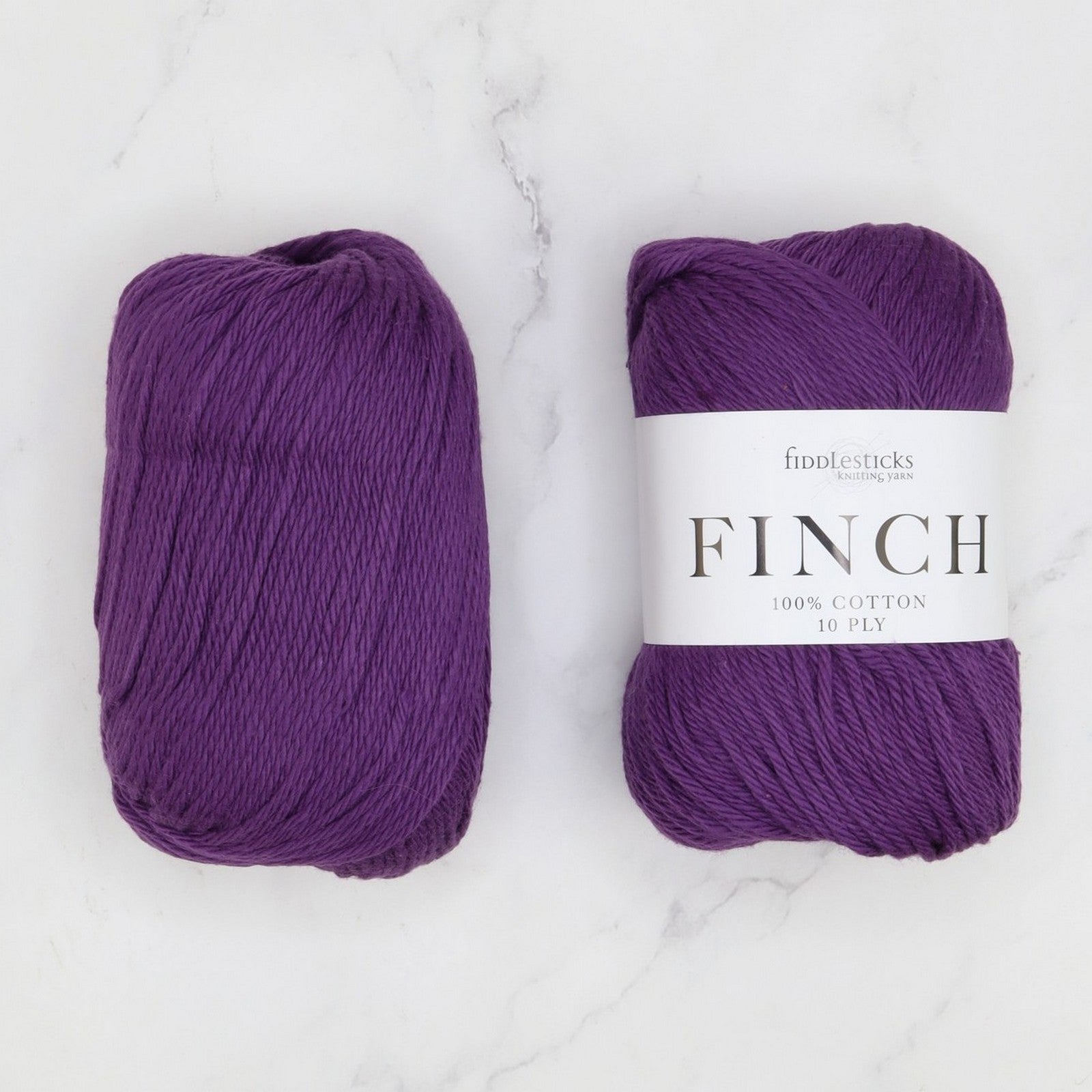 Fiddlesticks Finch in colourway Purple – 10ply weight cotton yarn
