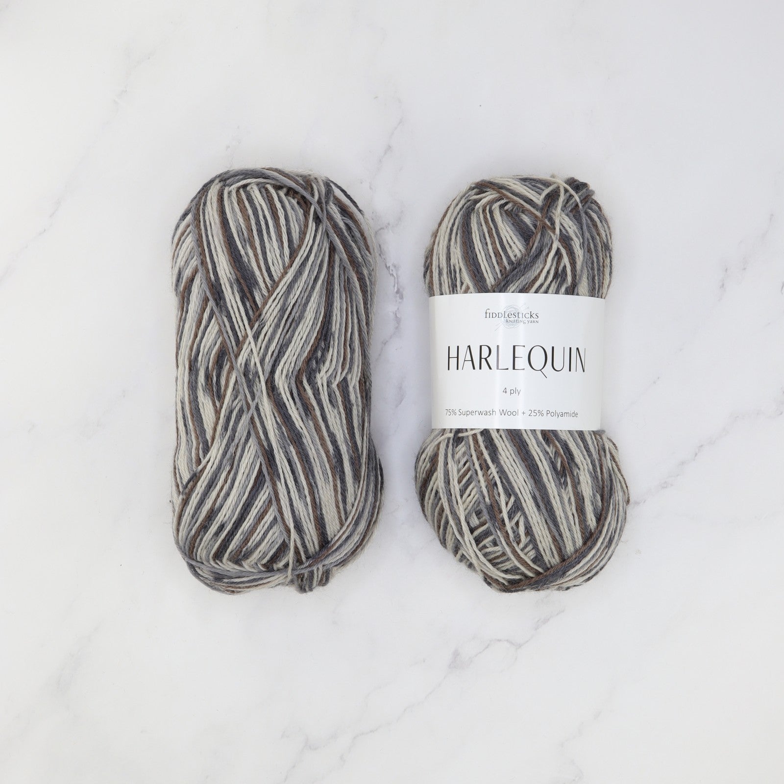 Fiddlesticks Harlequin in colourway 32-08 Black – 4ply weight wool, nylon yarn