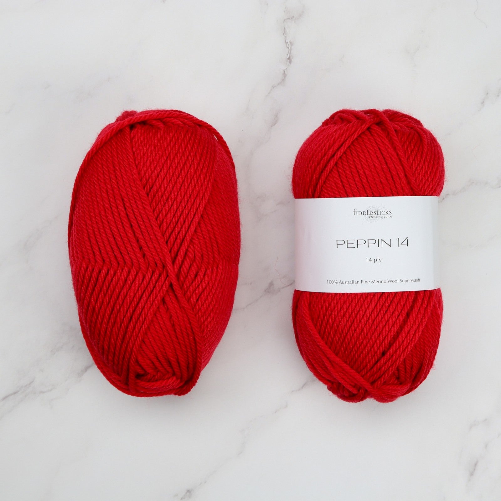 Fiddlesticks Peppin 14 in colourway Cherry – 14ply+ weight wool yarn