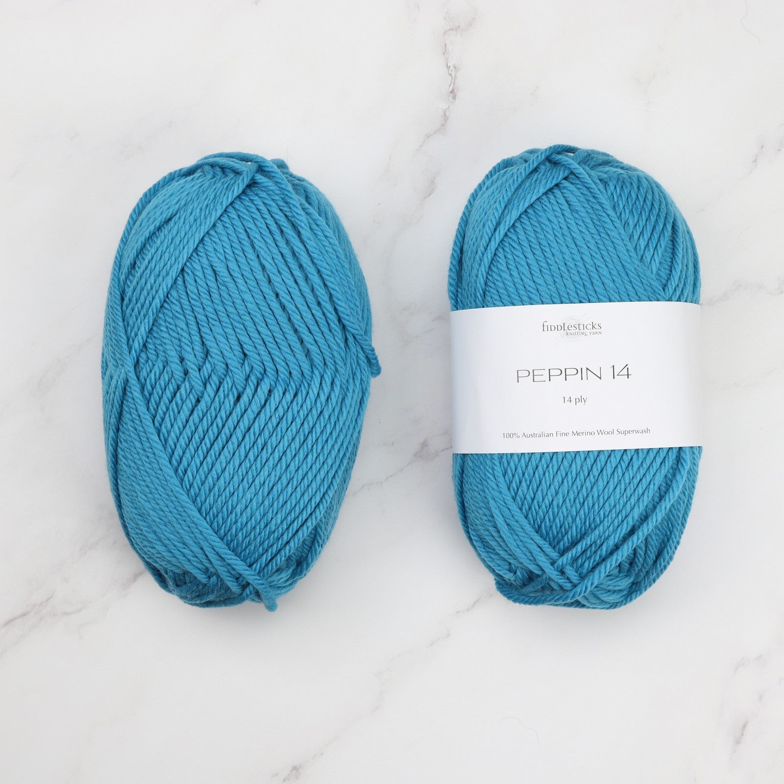 Fiddlesticks Peppin 14 in colourway Teal – 14ply+ weight wool yarn