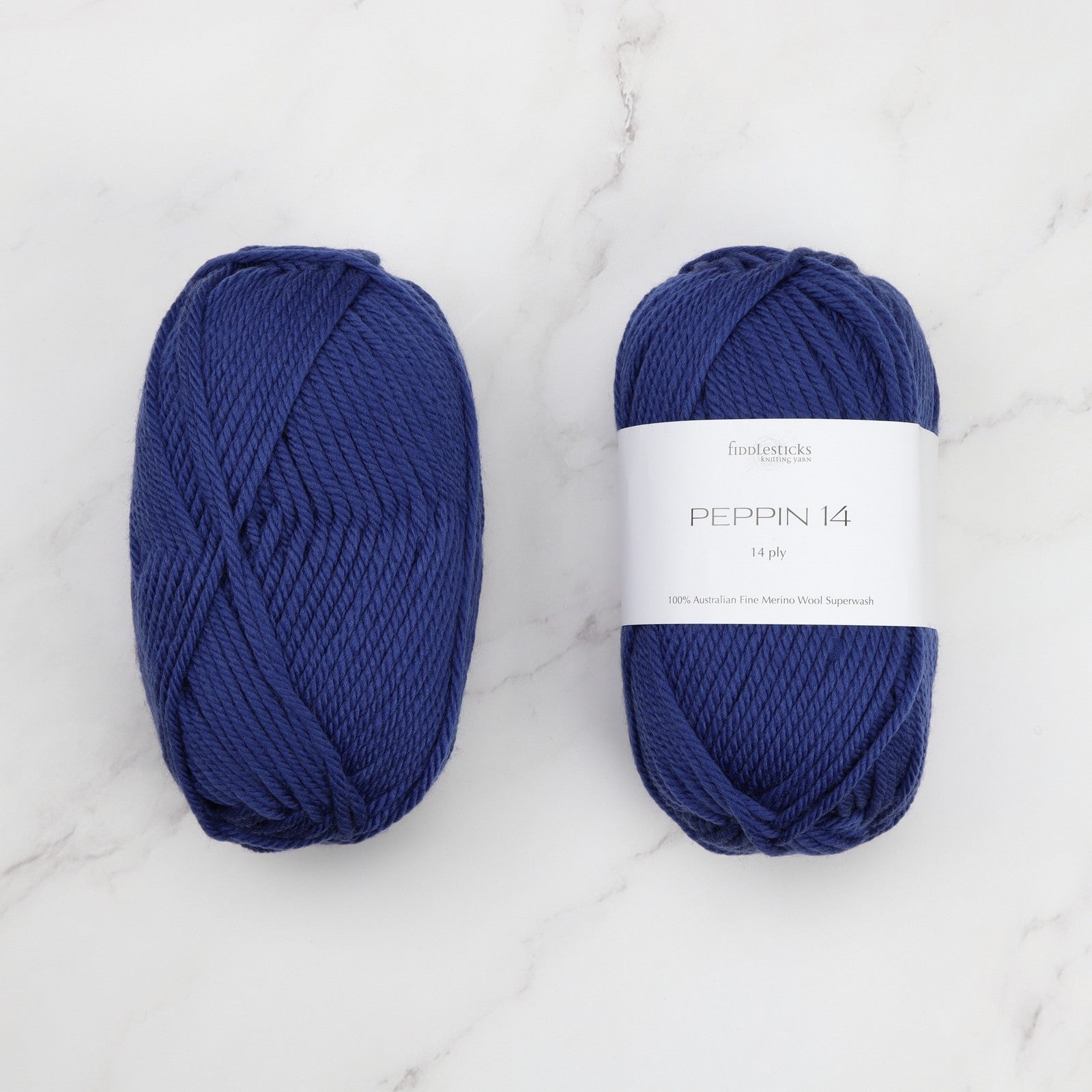 Fiddlesticks Peppin 14 in colourway Lapis – 14ply+ weight wool yarn