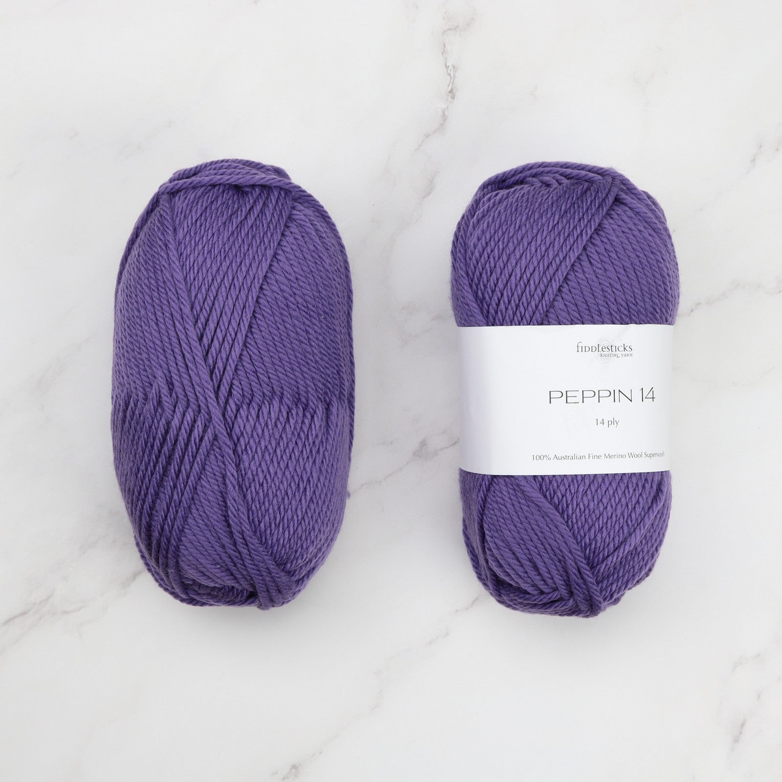Fiddlesticks Peppin 14 in colourway Purple – 14ply+ weight wool yarn