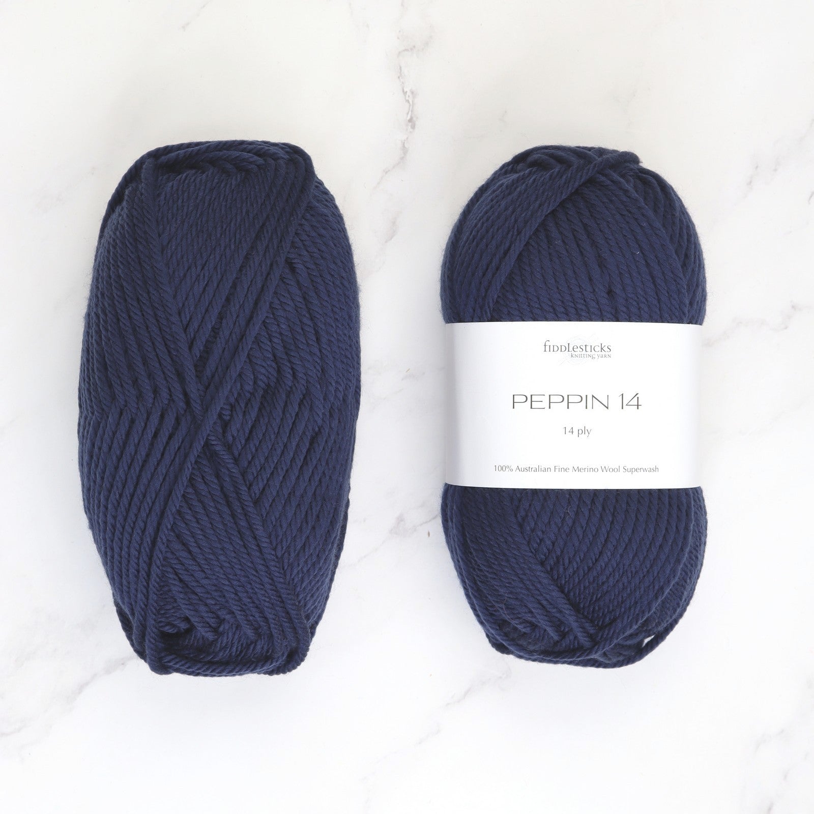 Fiddlesticks Peppin 14 in colourway Navy – 14ply+ weight wool yarn