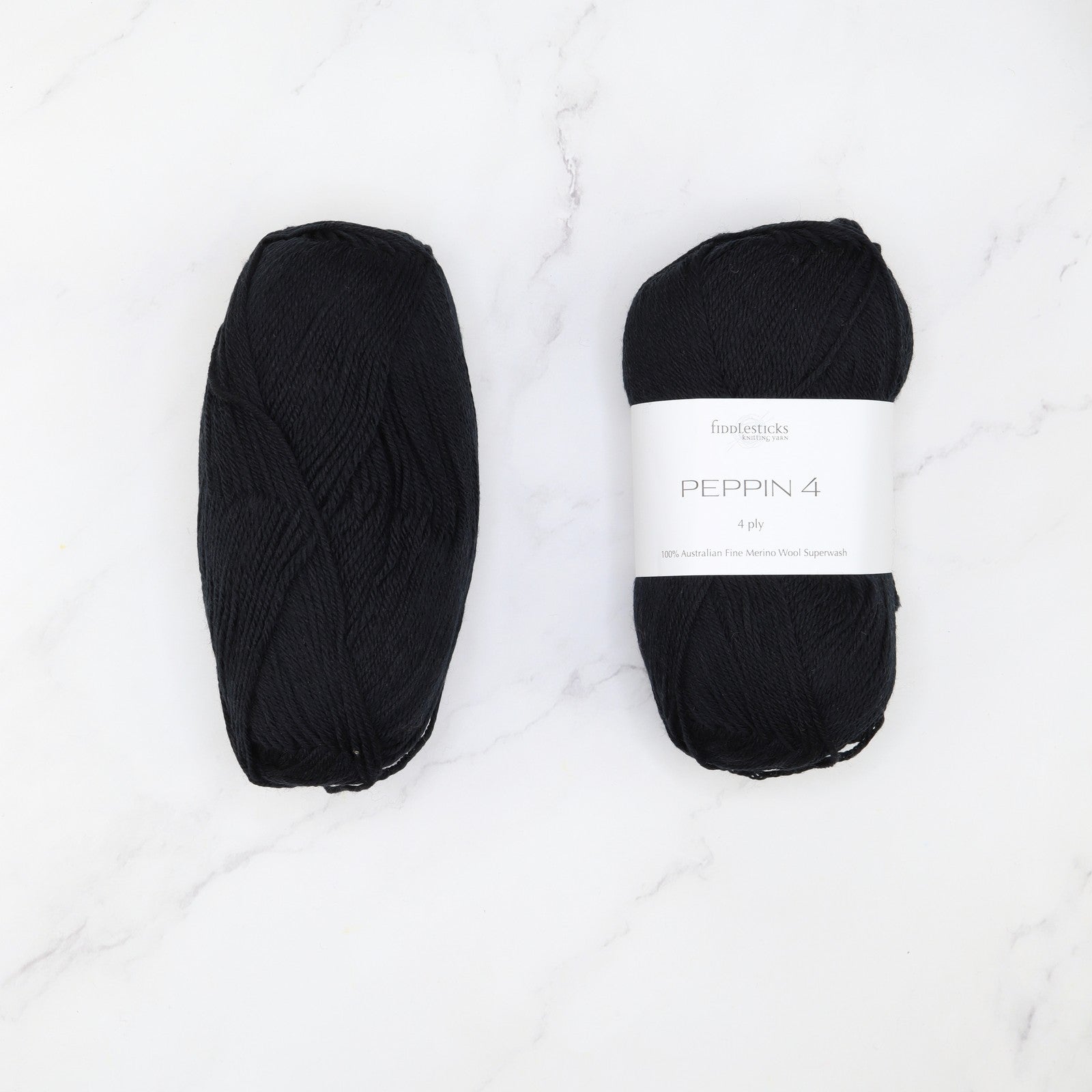 Fiddlesticks Peppin 4 in colourway Black – 4ply weight merino yarn