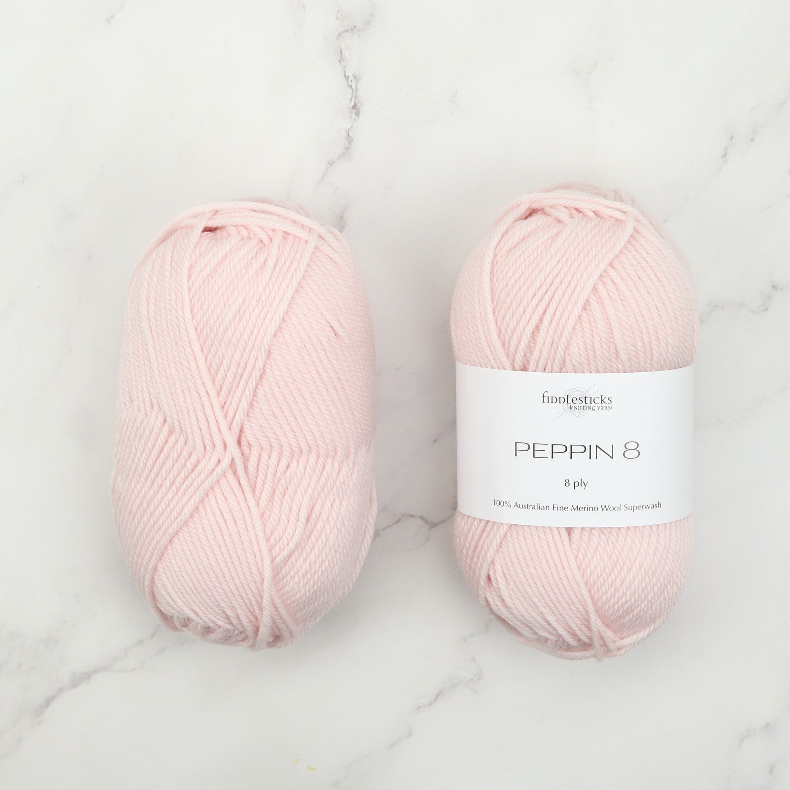 Fiddlesticks Peppin 8 in colourway Petal – 8ply weight wool yarn