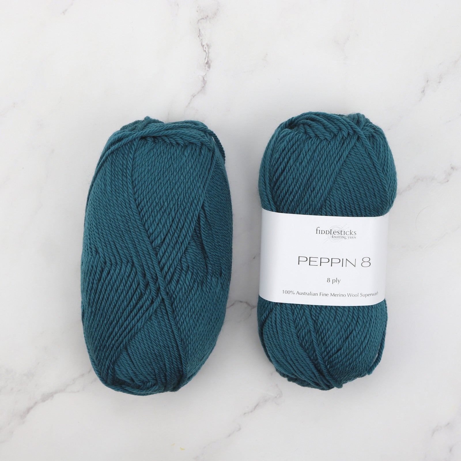 Fiddlesticks Peppin 8 in colourway Peacock – 8ply weight wool yarn