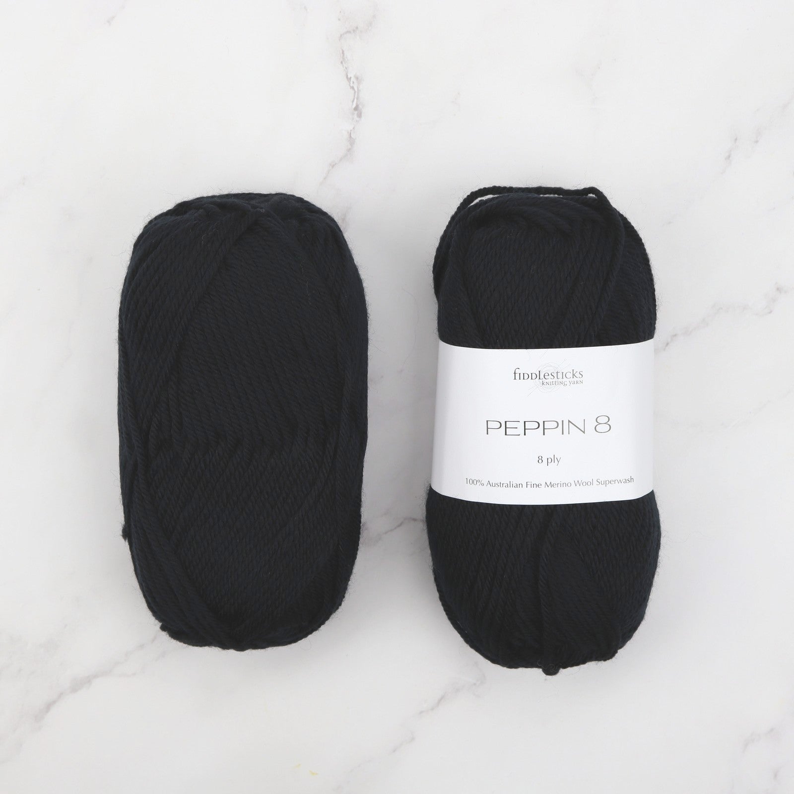 Fiddlesticks Peppin 8 in colourway Black – 8ply weight wool yarn