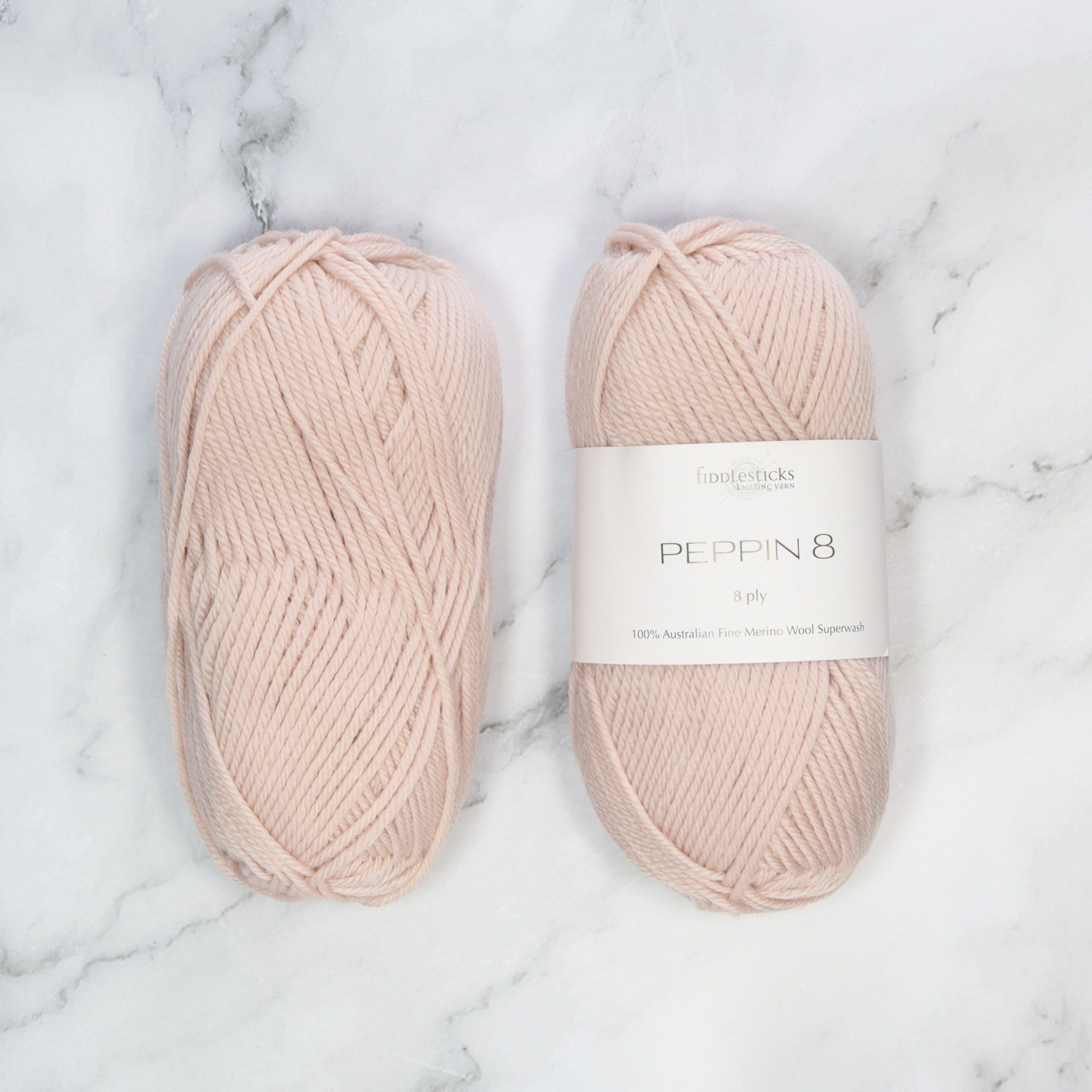 Fiddlesticks Peppin 8 in colourway Pearl – 8ply weight wool yarn