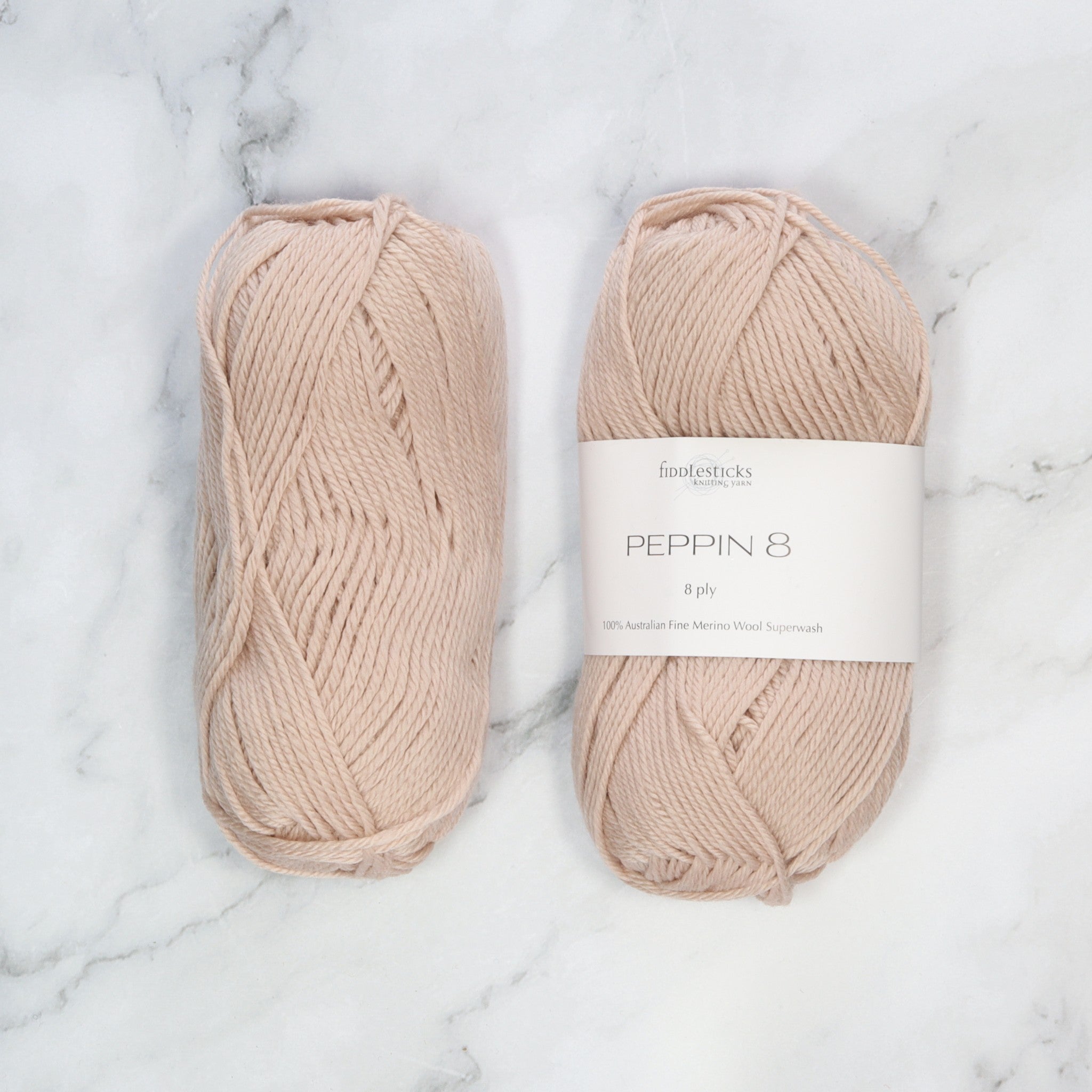 Fiddlesticks Peppin 8 in colourway Sand – 8ply weight wool yarn