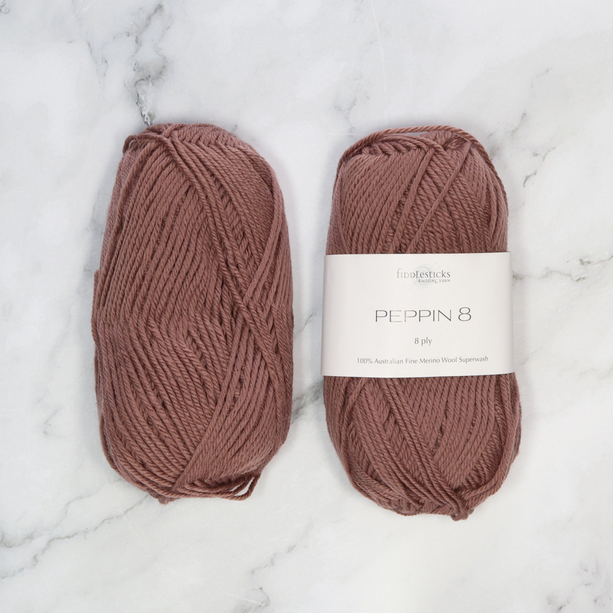 Fiddlesticks Peppin 8 in colourway Mud – 8ply weight wool yarn