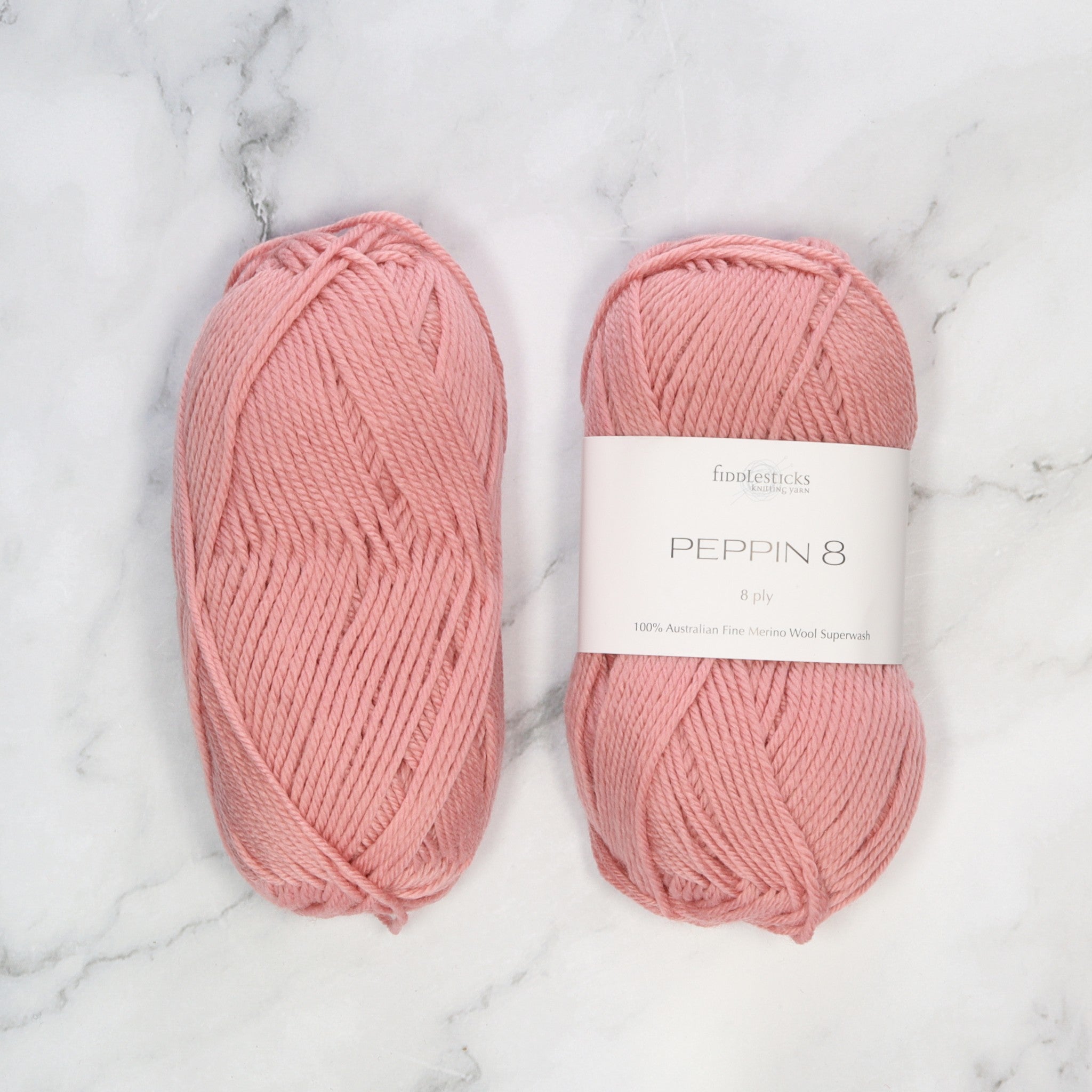 Fiddlesticks Peppin 8 in colourway Blush – 8ply weight wool yarn